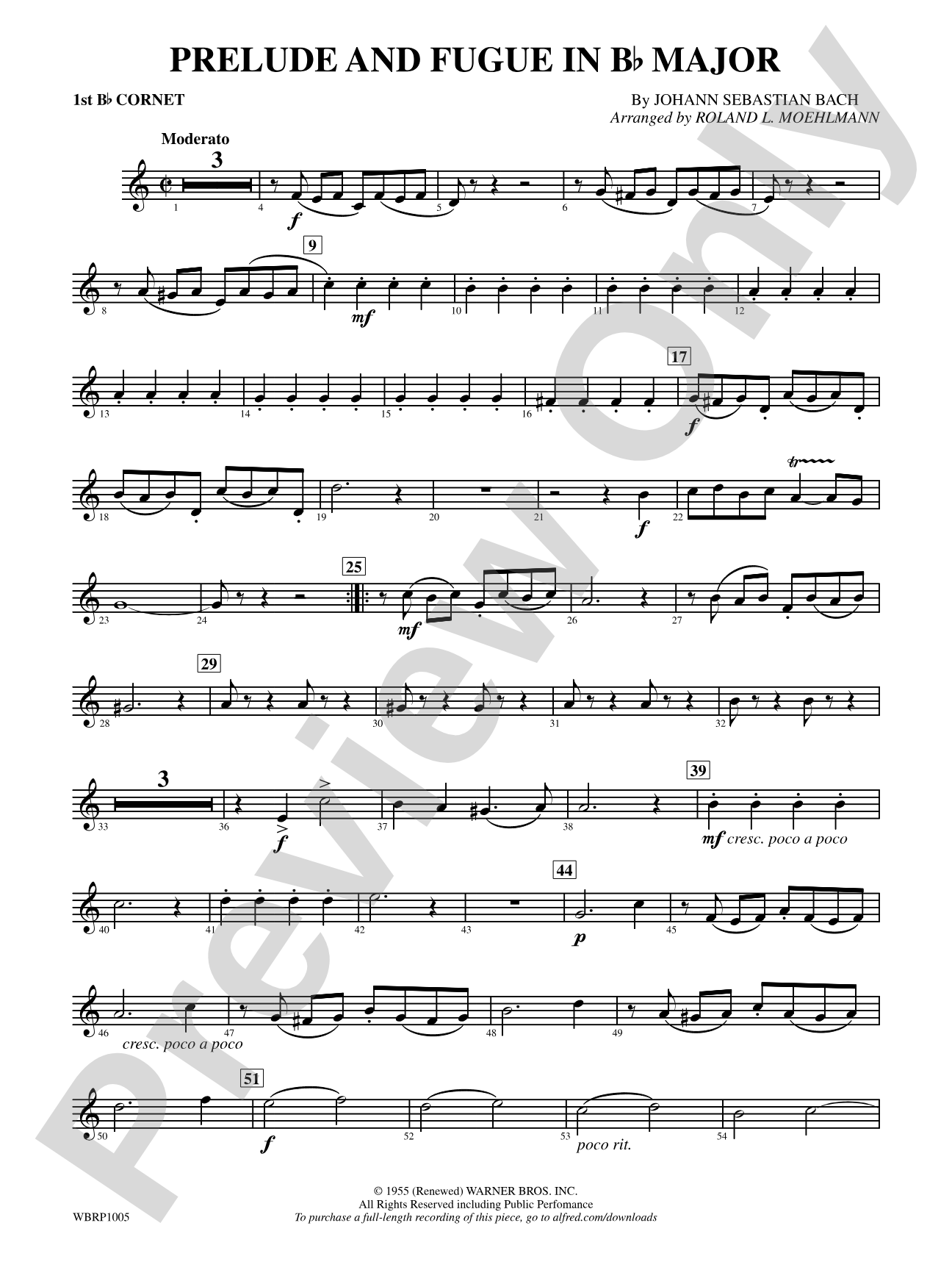 Prelude and Fugue in B-Flat Major: 1st B-flat Cornet