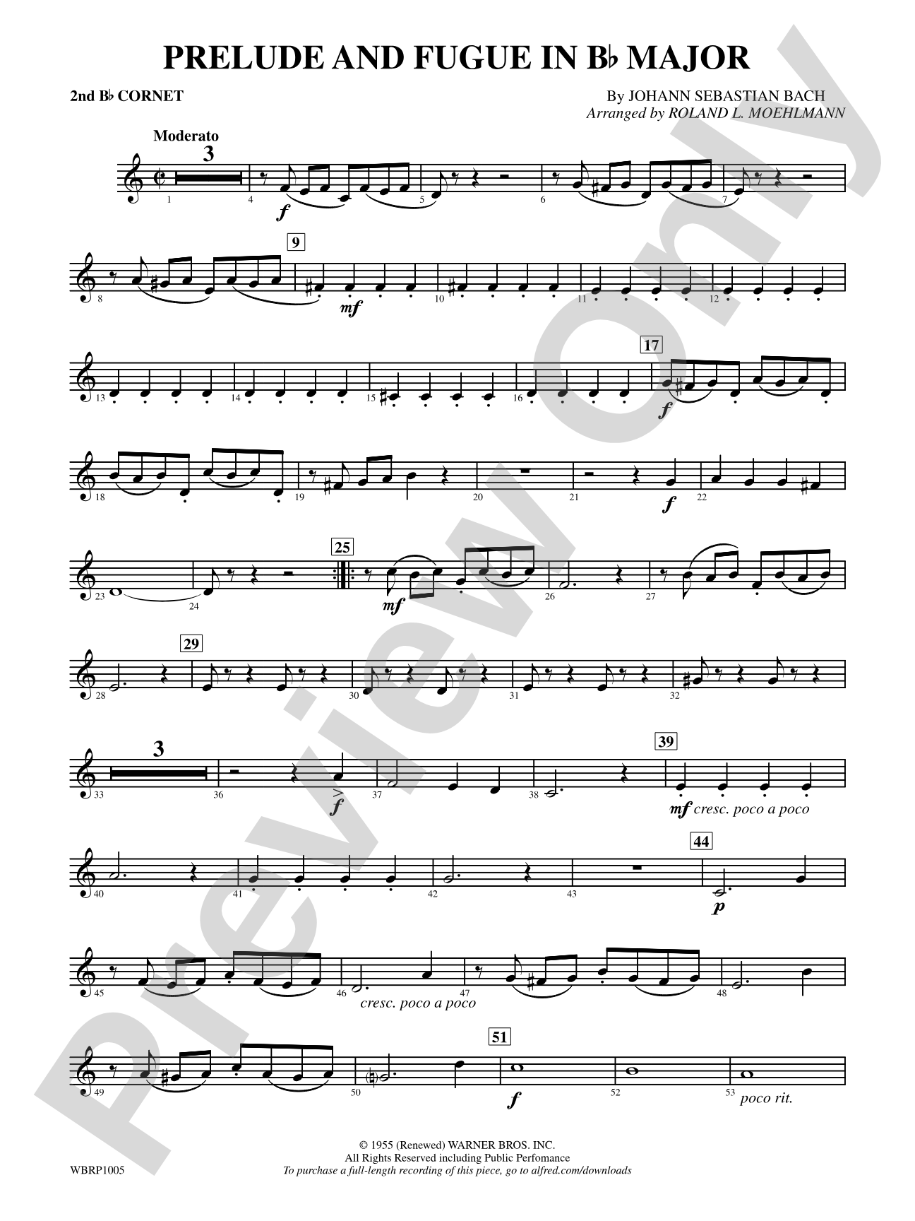 Prelude and Fugue in B-Flat Major: 2nd B-flat Cornet