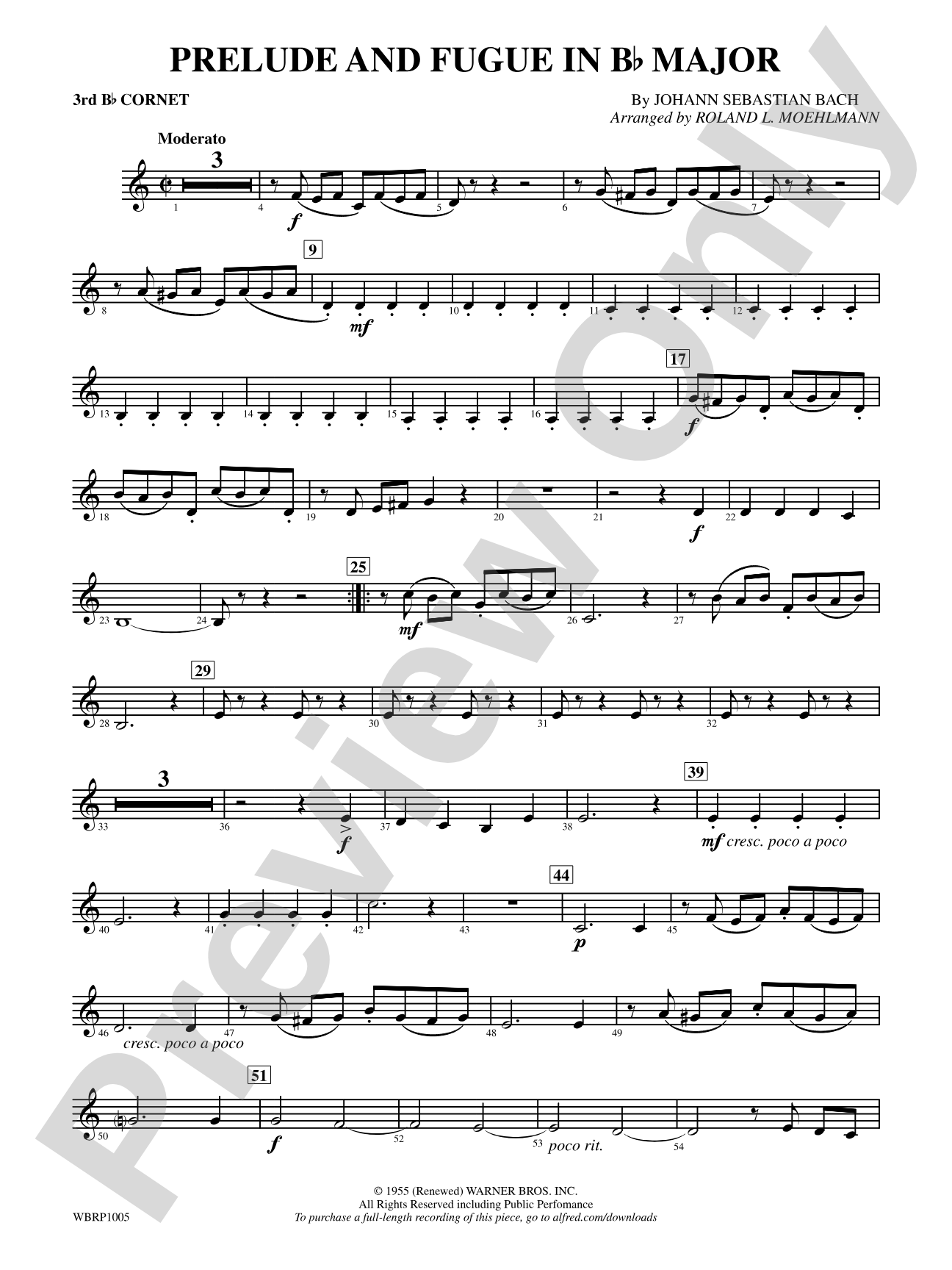 Prelude and Fugue in B-Flat Major: 3rd B-flat Cornet