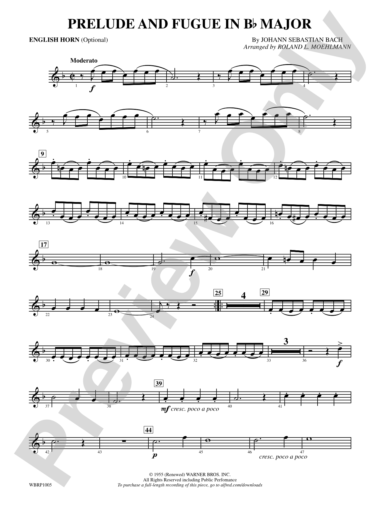 Prelude and Fugue in B-Flat Major: English Horn