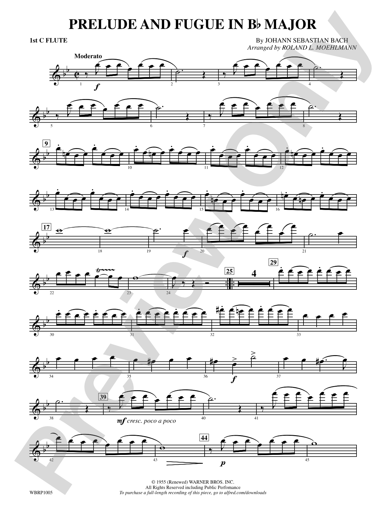 Prelude and Fugue in B-Flat Major: Flute