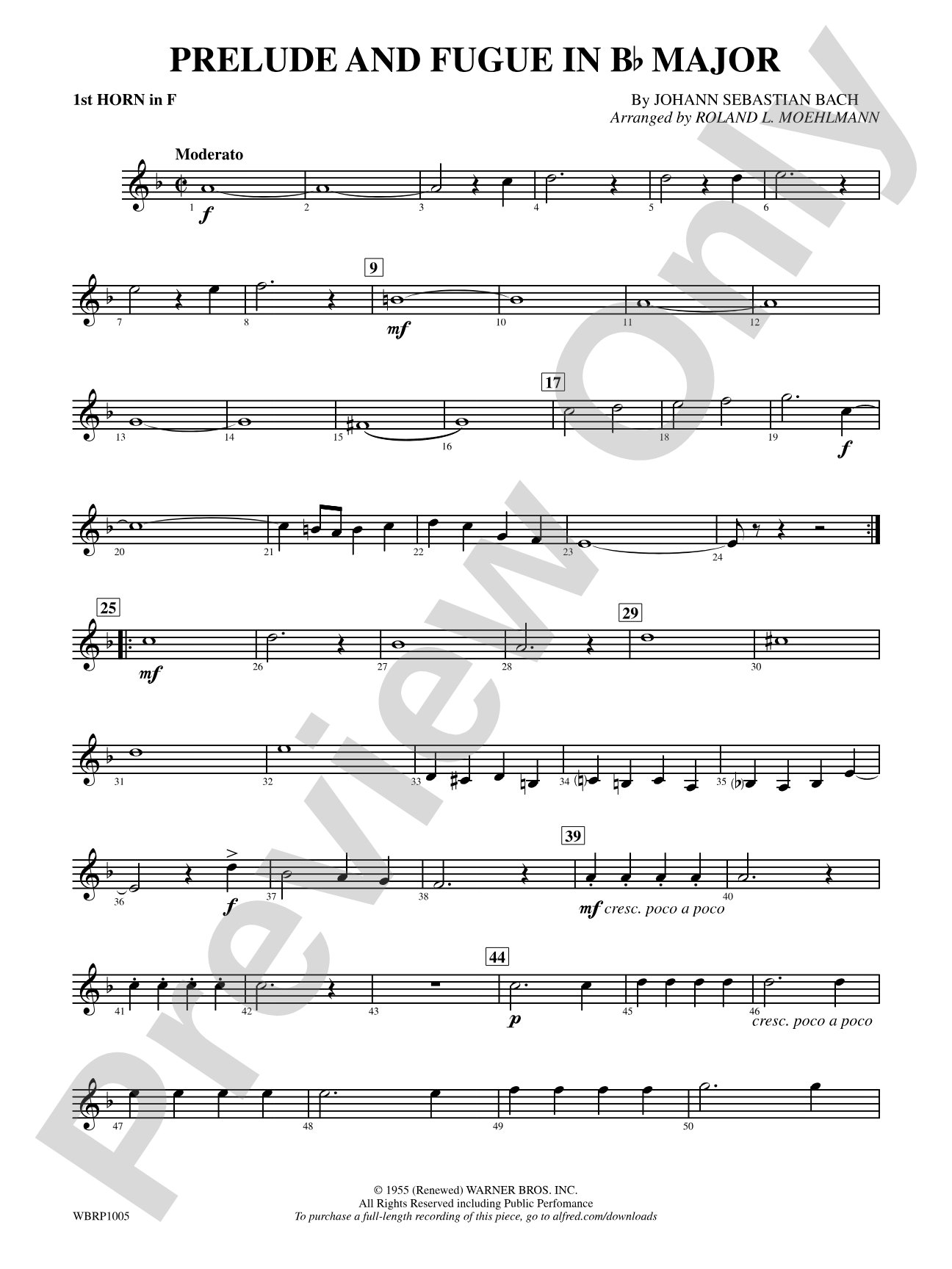 Prelude and Fugue in B-Flat Major: 1st F Horn