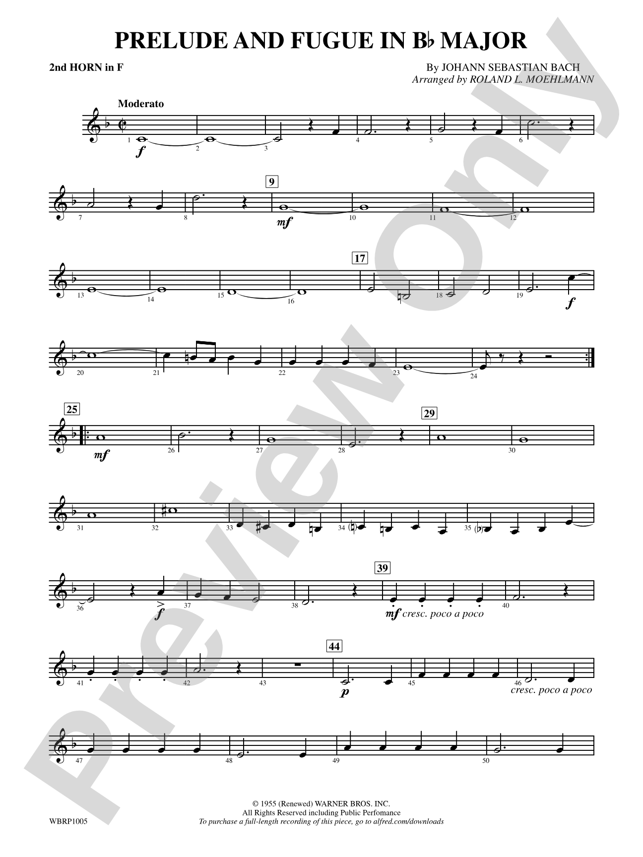 Prelude and Fugue in B-Flat Major: 2nd F Horn