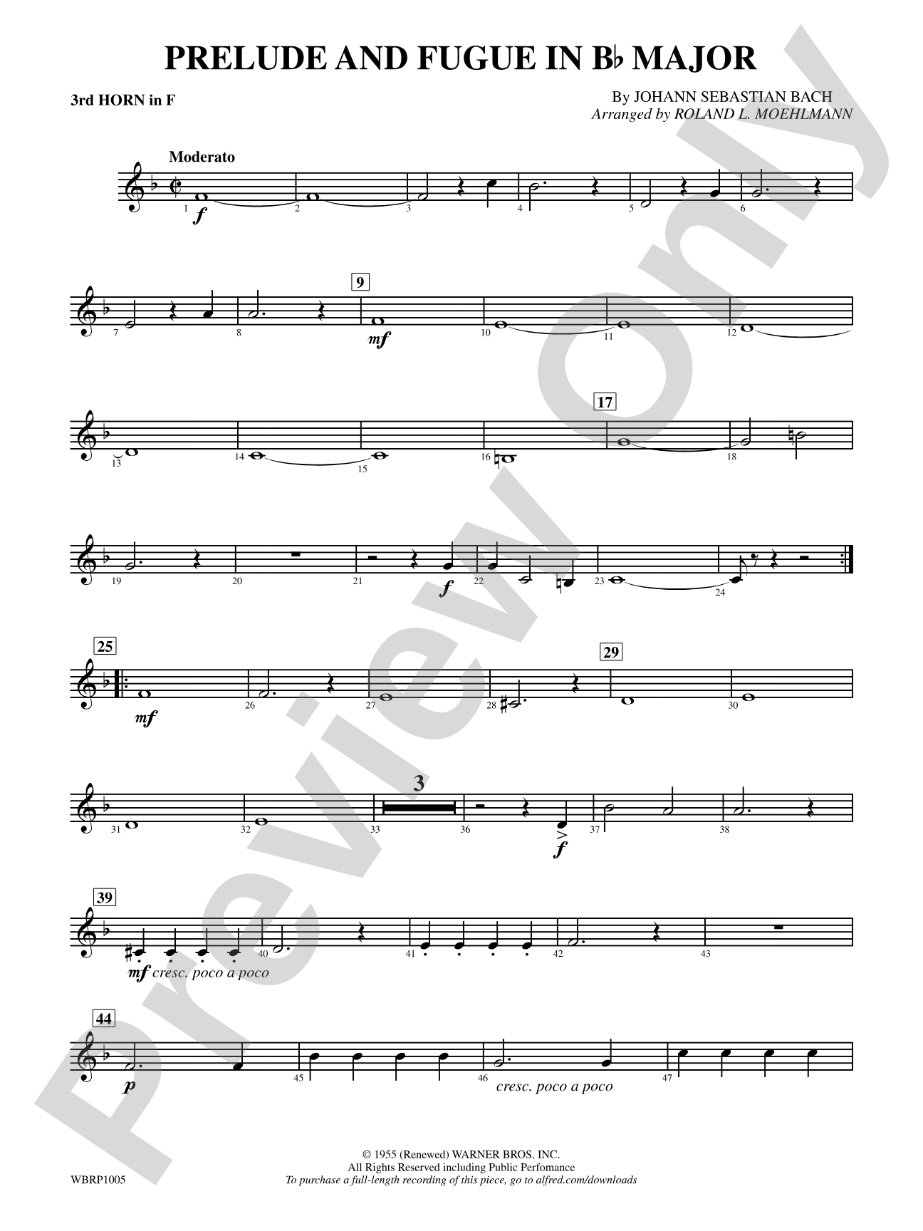 Prelude and Fugue in B-Flat Major: 3rd F Horn