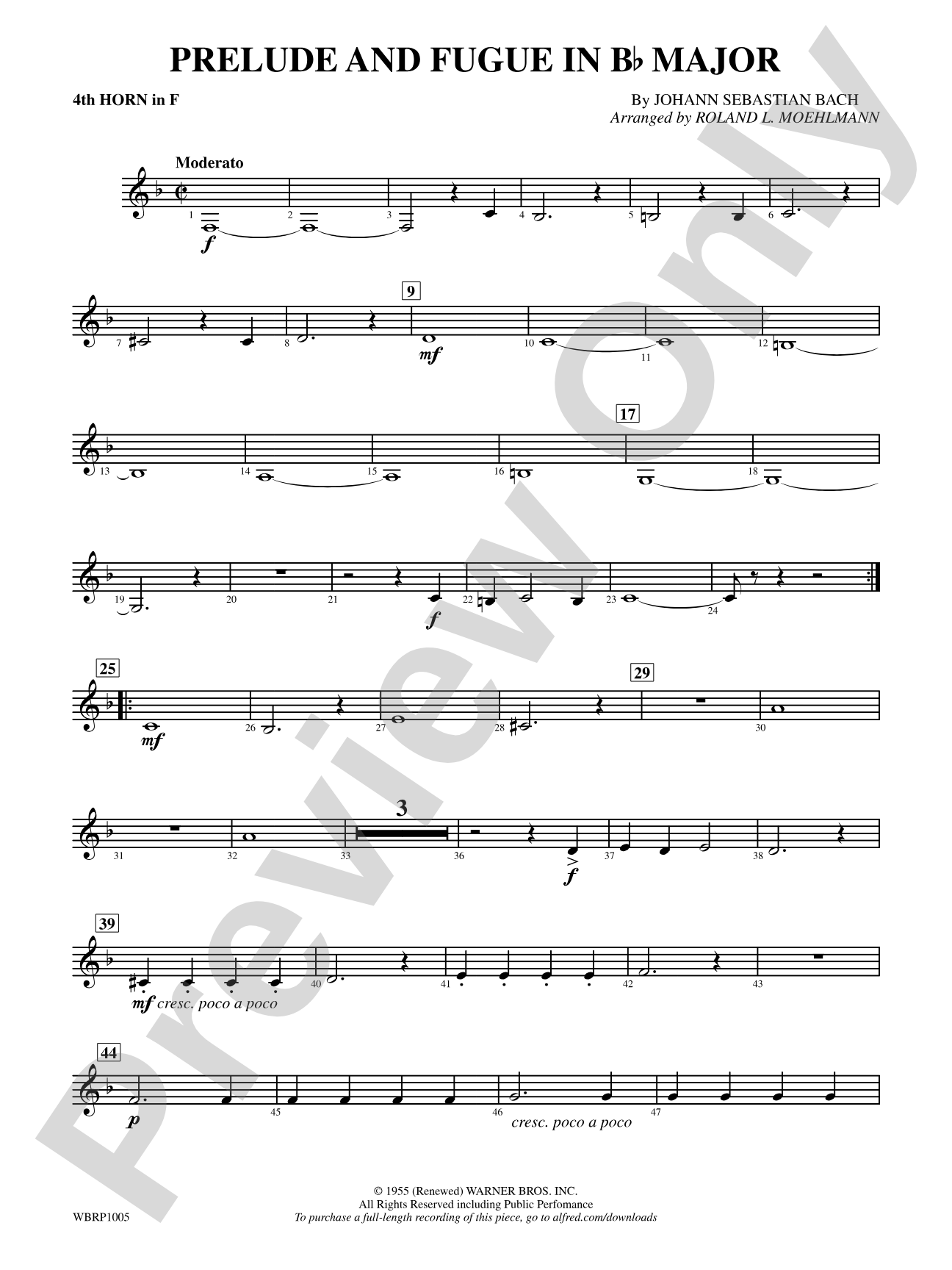 Prelude and Fugue in B-Flat Major: 4th F Horn