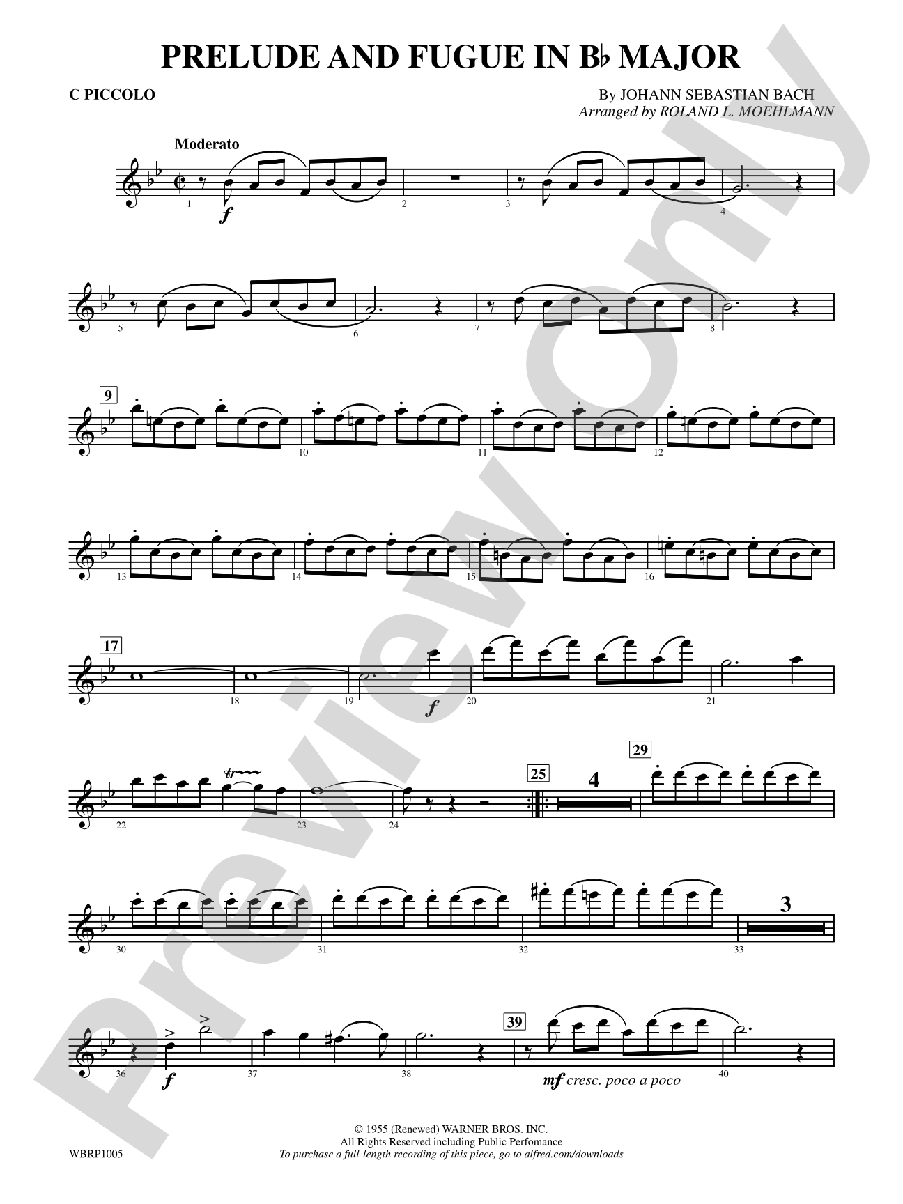 Prelude and Fugue in B-Flat Major: Piccolo