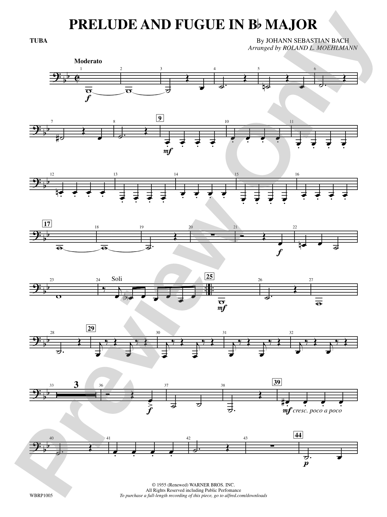 Prelude and Fugue in B-Flat Major: Tuba