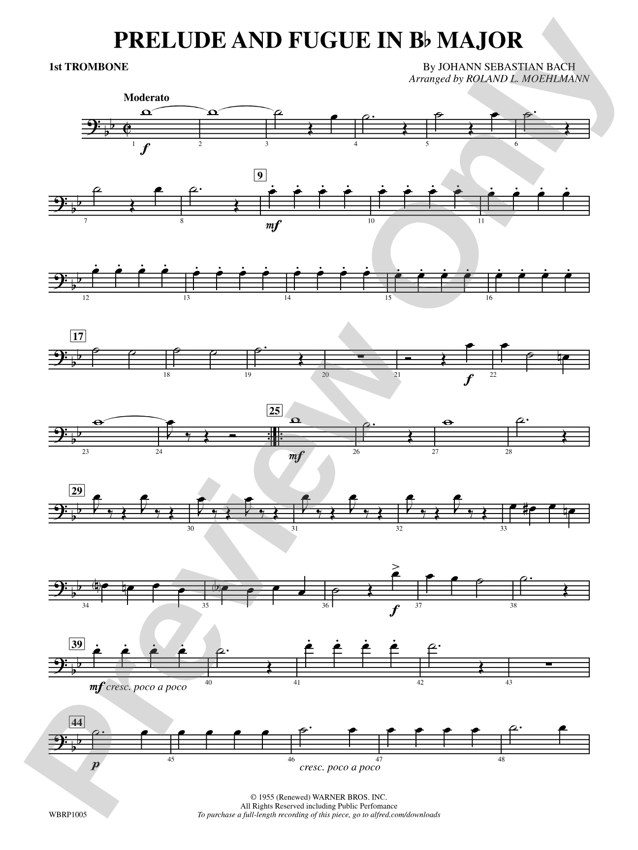Prelude and Fugue in B-Flat Major: 1st Trombone