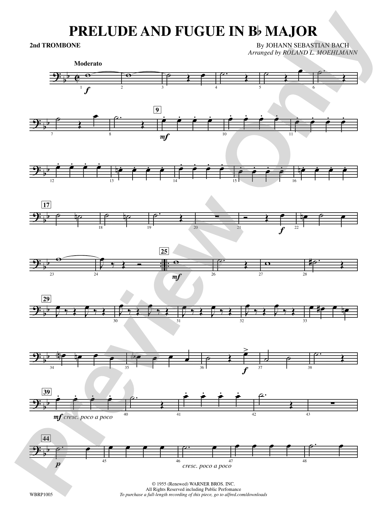 Prelude and Fugue in B-Flat Major: 2nd Trombone