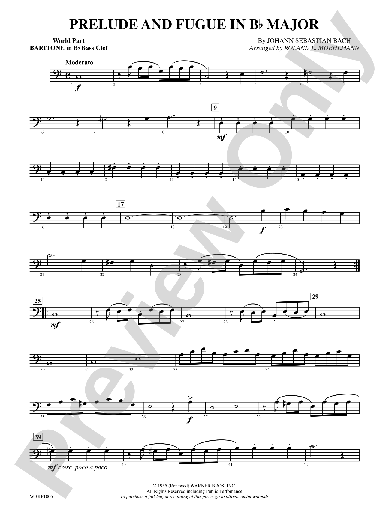 Prelude and Fugue in B-Flat Major: (wp) B-flat Baritone B.C.