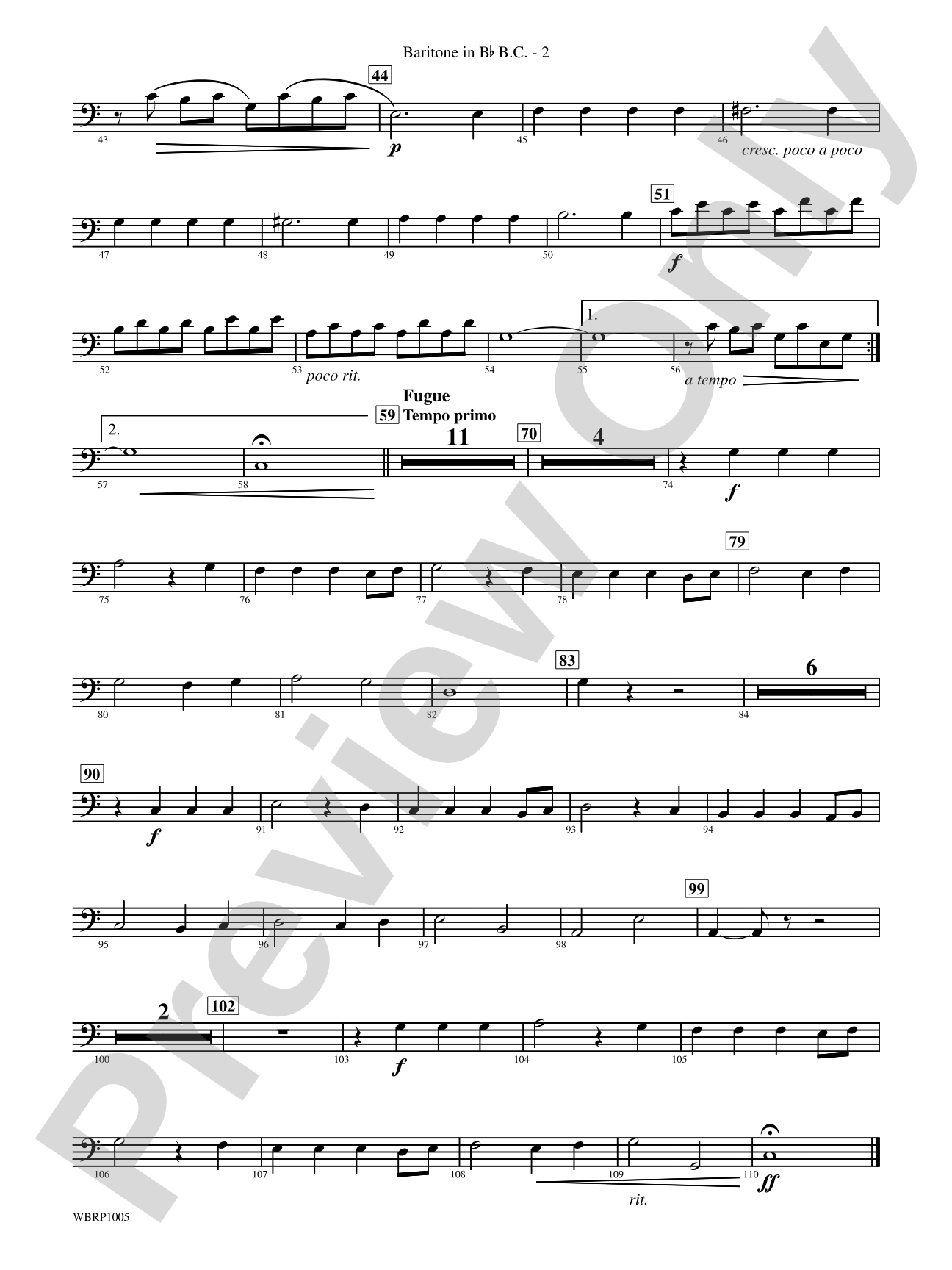 Prelude and Fugue in B-Flat Major: (wp) B-flat Baritone B.C.