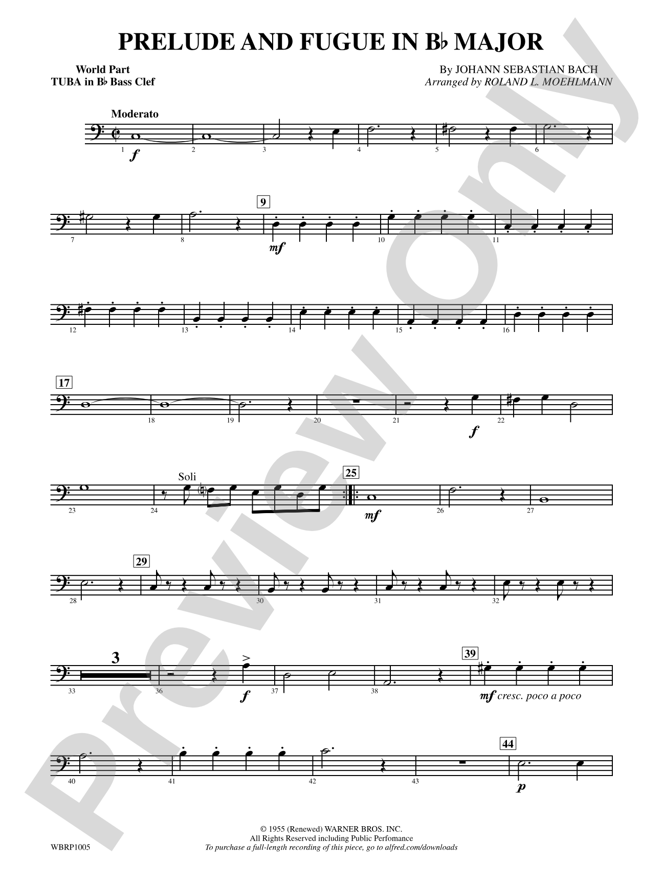 Prelude and Fugue in B-Flat Major: (wp) B-flat Tuba B.C.