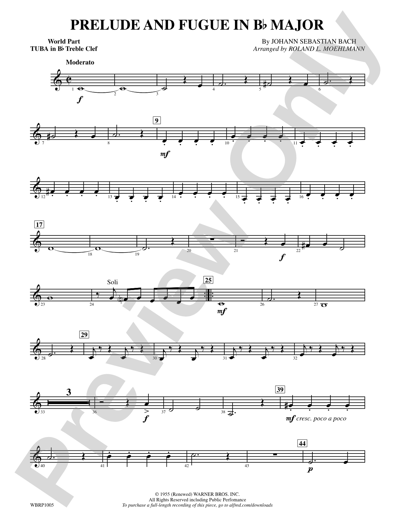 Prelude and Fugue in B-Flat Major: (wp) B-flat Tuba T.C.