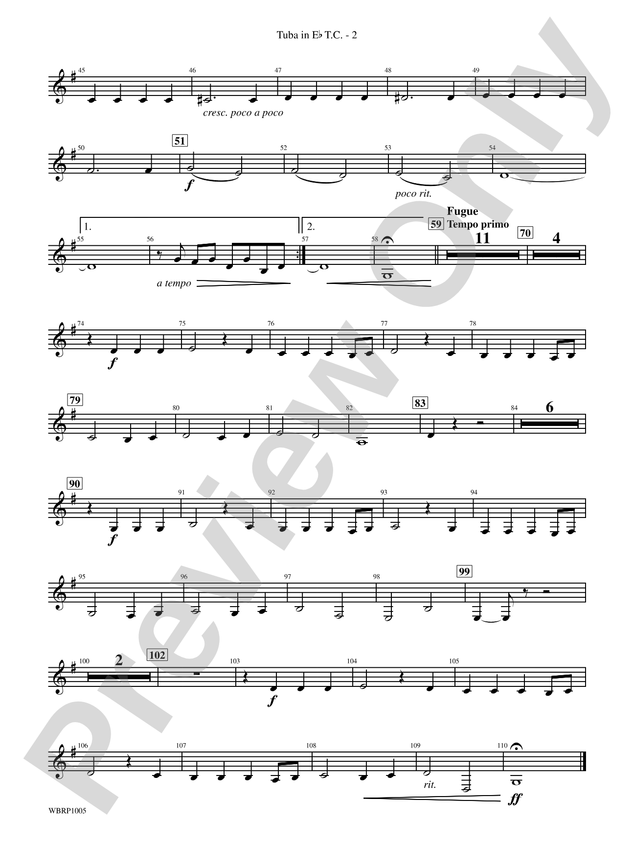 Prelude and Fugue in B-Flat Major: (wp) E-flat Tuba T.C.