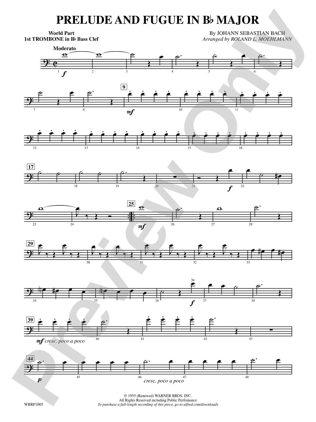 Prelude and Fugue in B-Flat Major: (wp) 1st B-flat Trombone B.C.