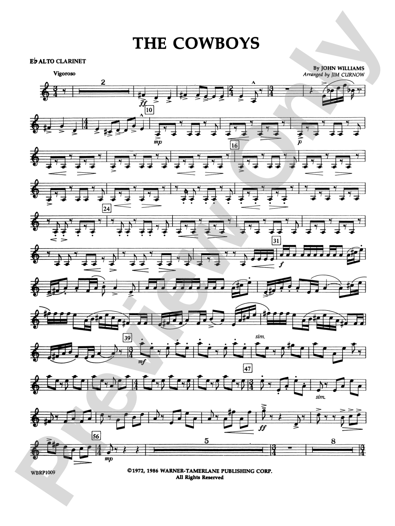 The Cowboys: E-flat Alto Clarinet