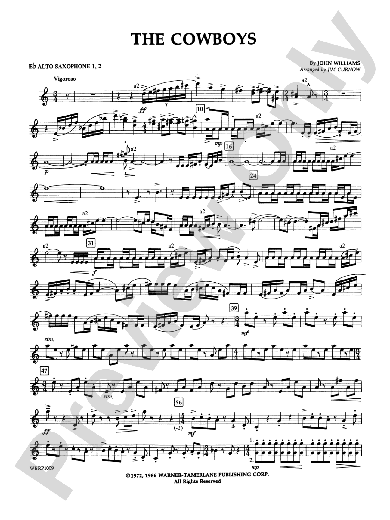 The Cowboys: 1st & 2nd E-flat Alto Saxophone