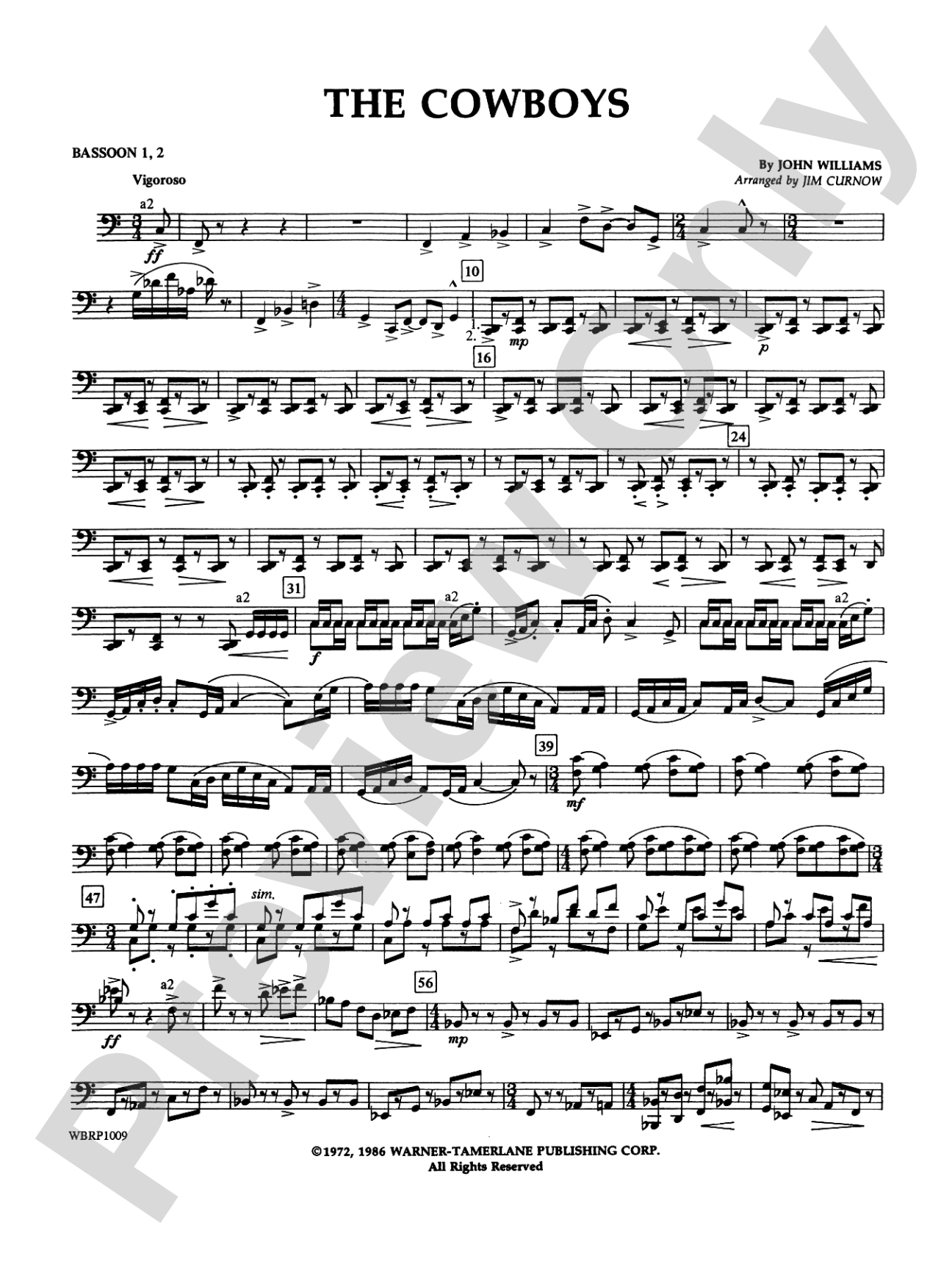 The Cowboys: 1st & 2nd Bassoon