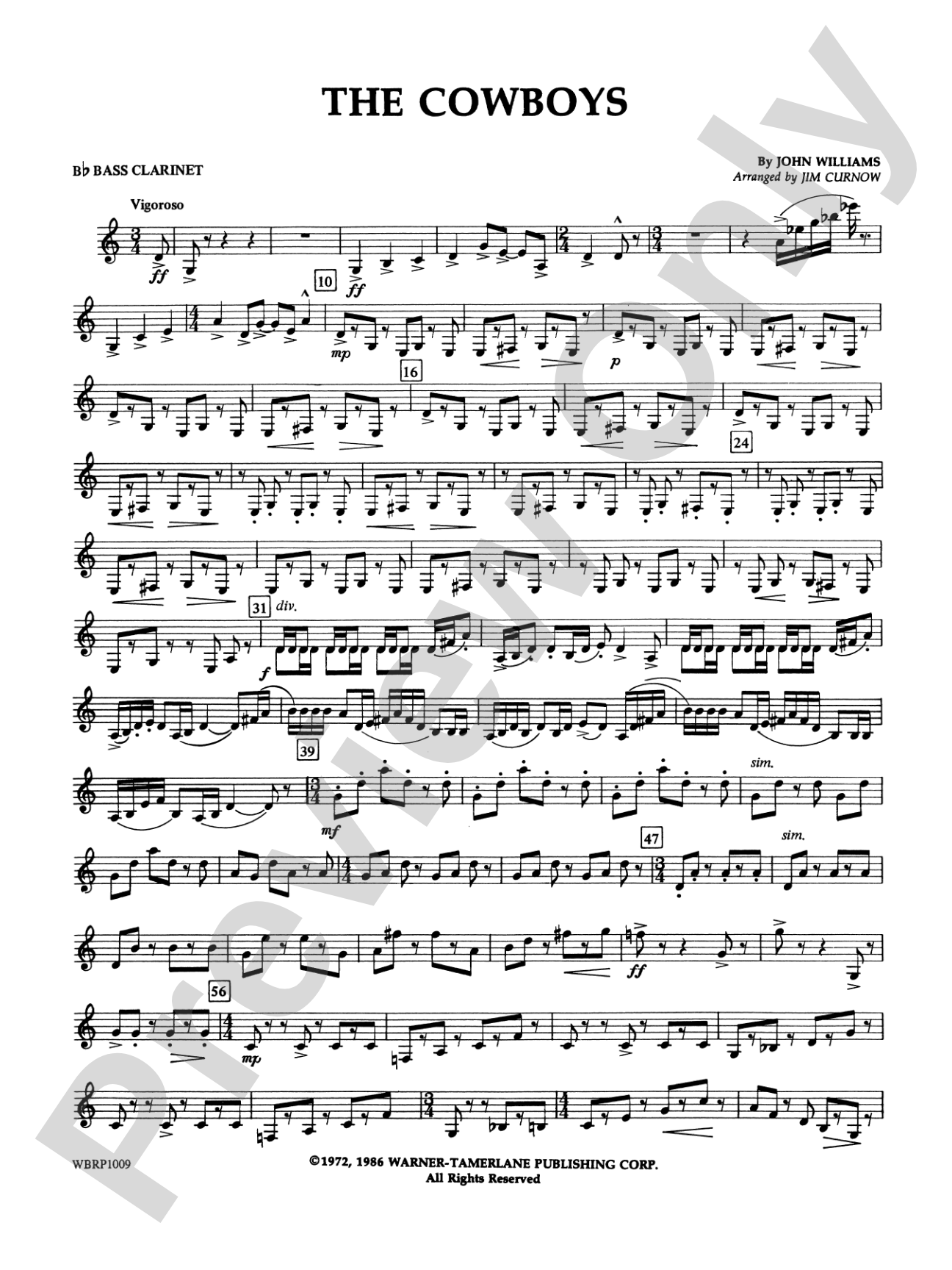 The Cowboys: B-flat Bass Clarinet