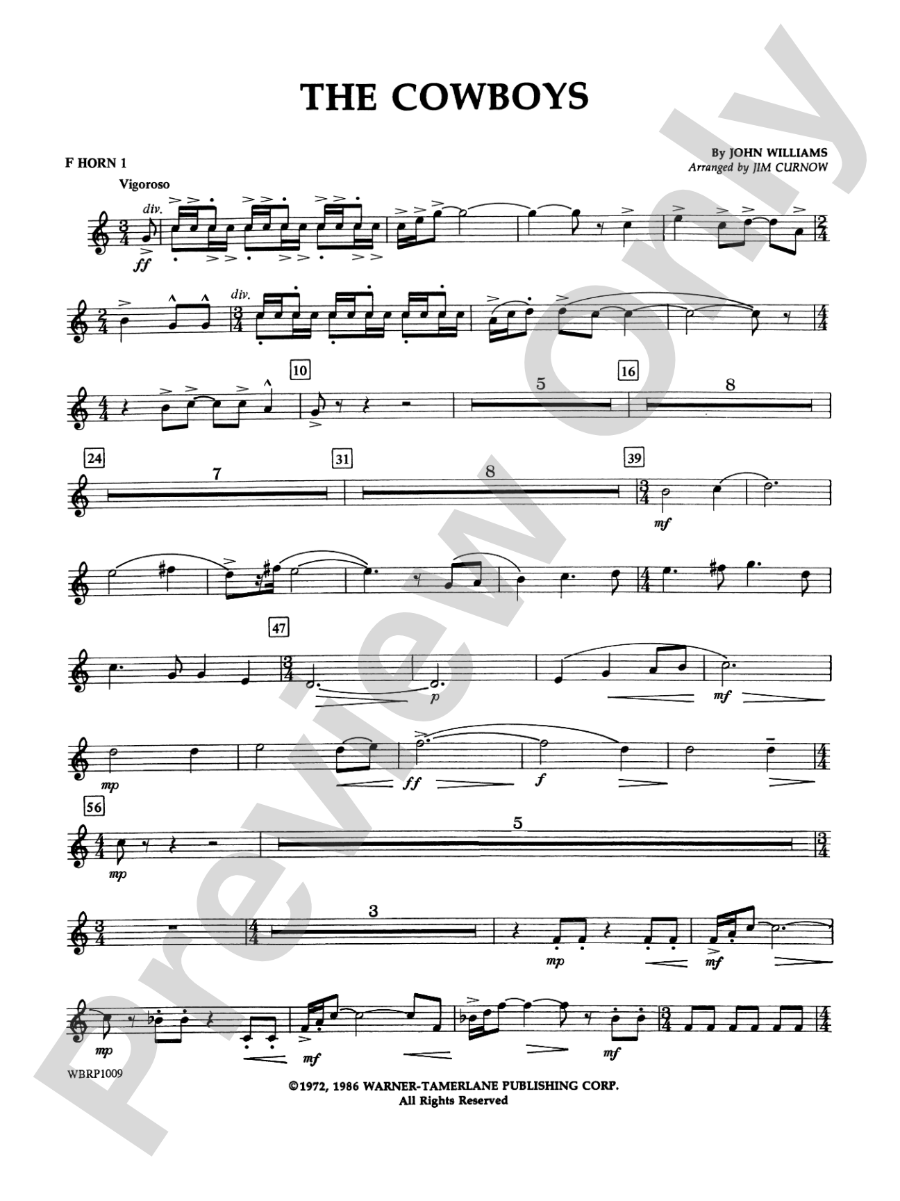 The Cowboys: 1st F Horn