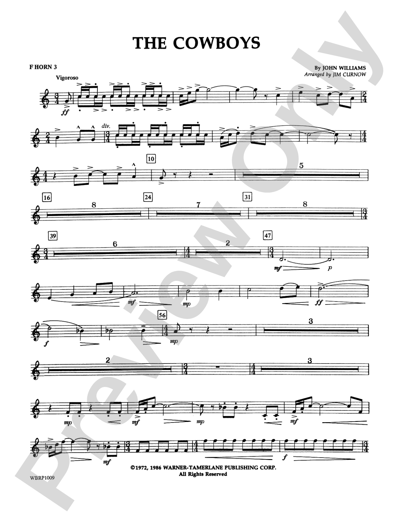 The Cowboys: 3rd F Horn