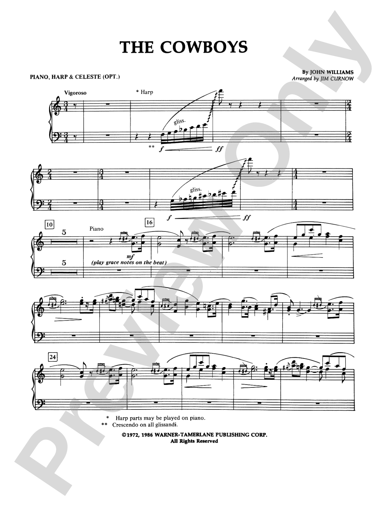 The Cowboys: Piano Accompaniment