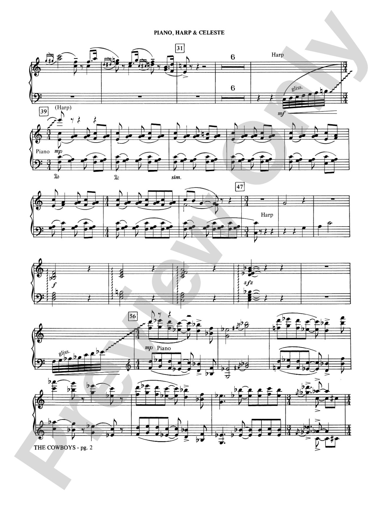 The Cowboys: Piano Accompaniment