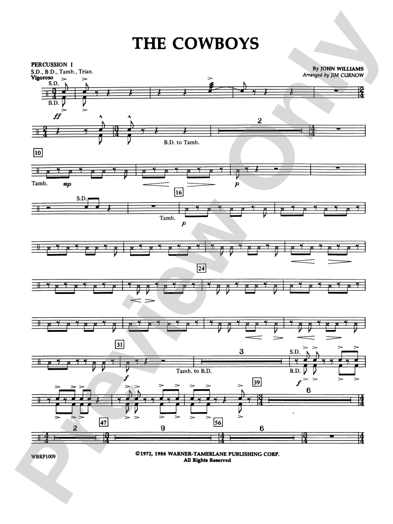 The Cowboys: 1st Percussion