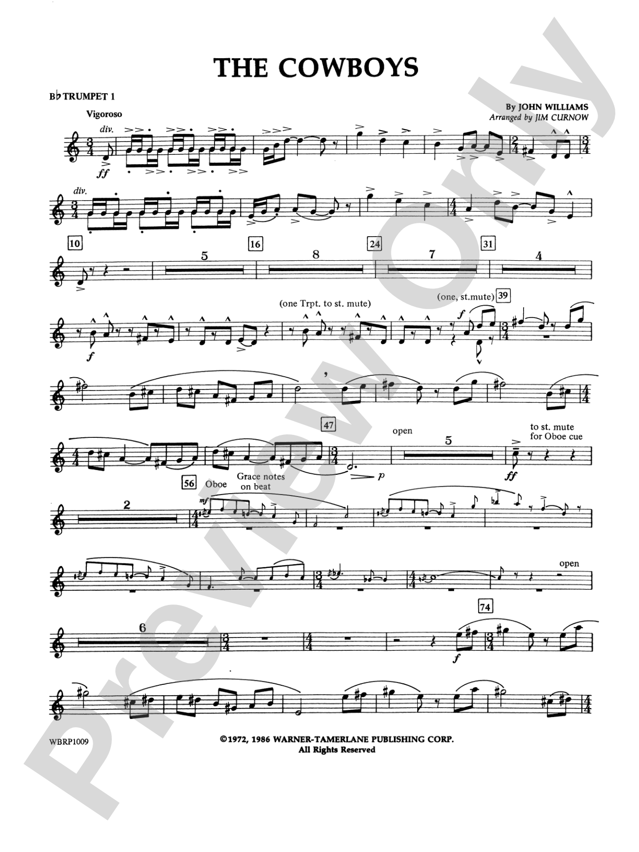 The Cowboys: 1st B-flat Trumpet
