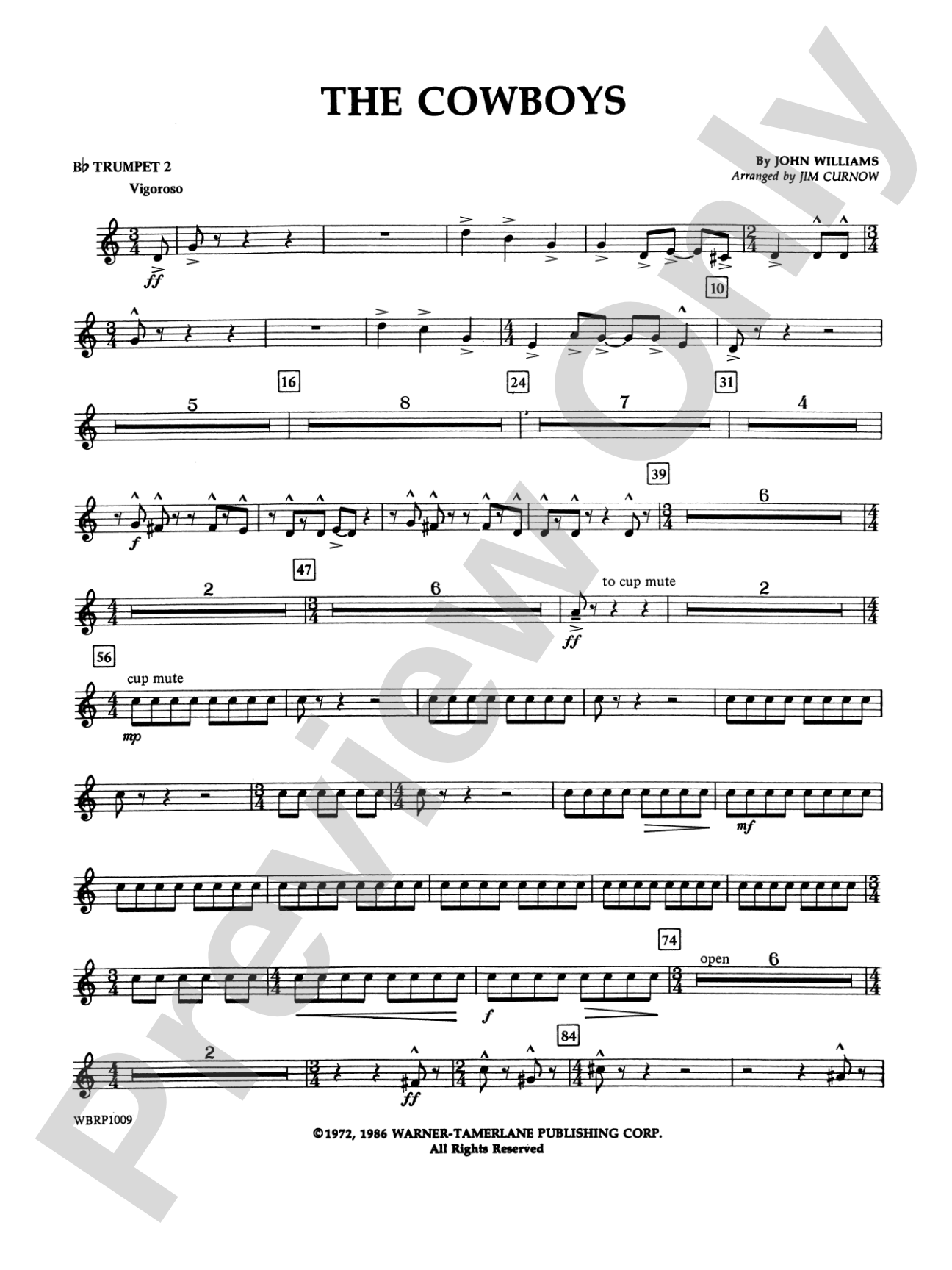 The Cowboys: 2nd B-flat Trumpet