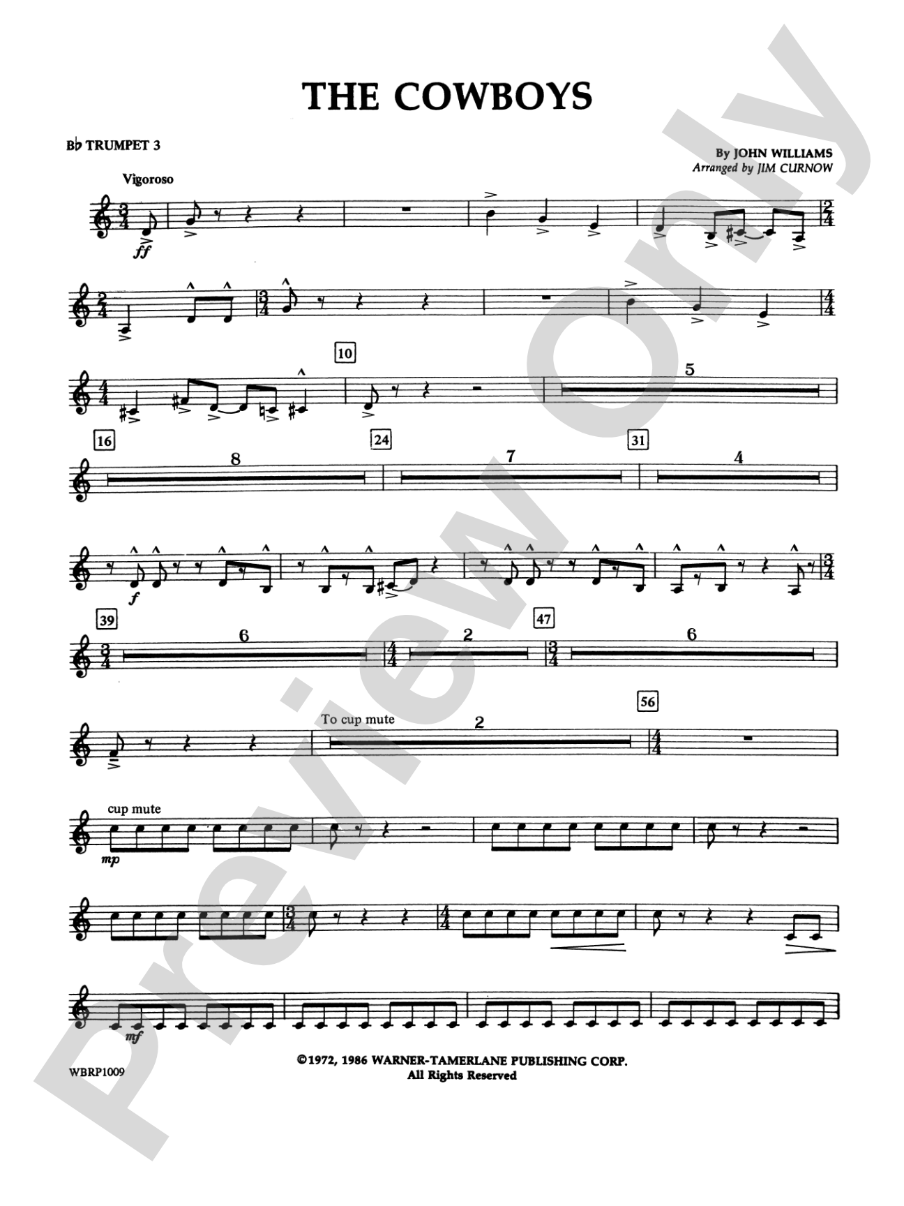 The Cowboys: 3rd B-flat Trumpet