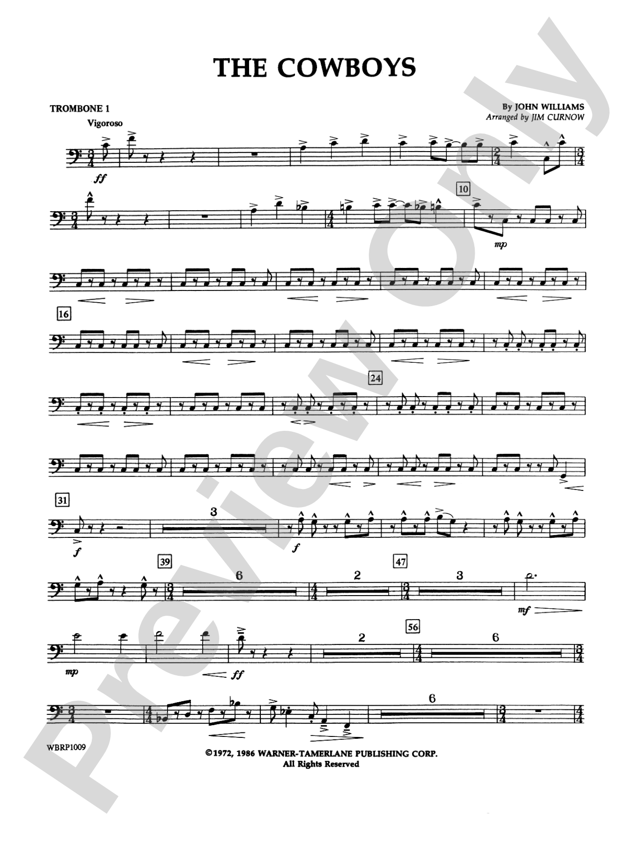 The Cowboys: 1st Trombone