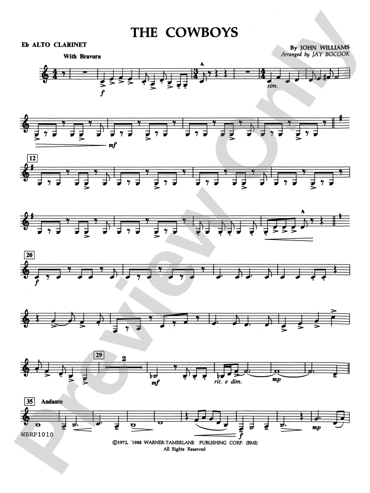 The Cowboys: E-flat Alto Clarinet
