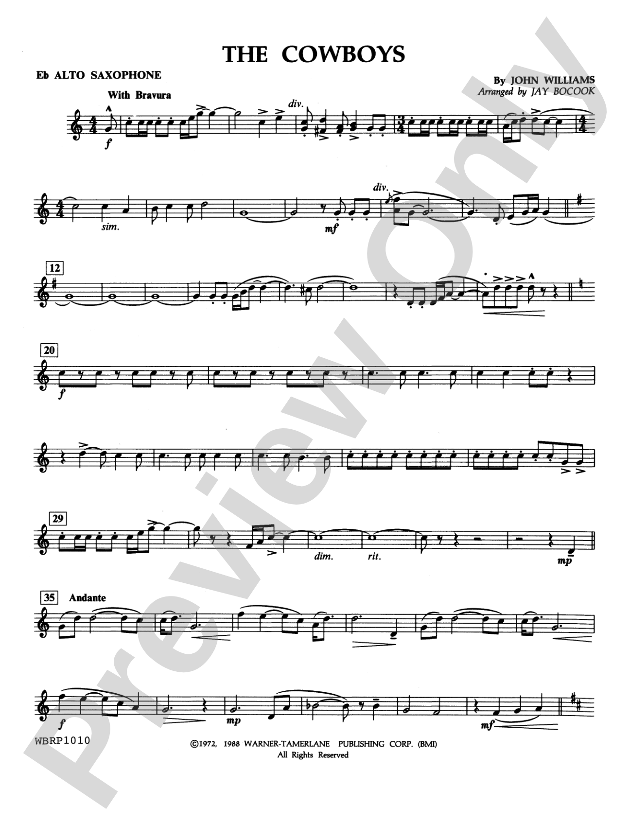 The Cowboys: E-flat Alto Saxophone