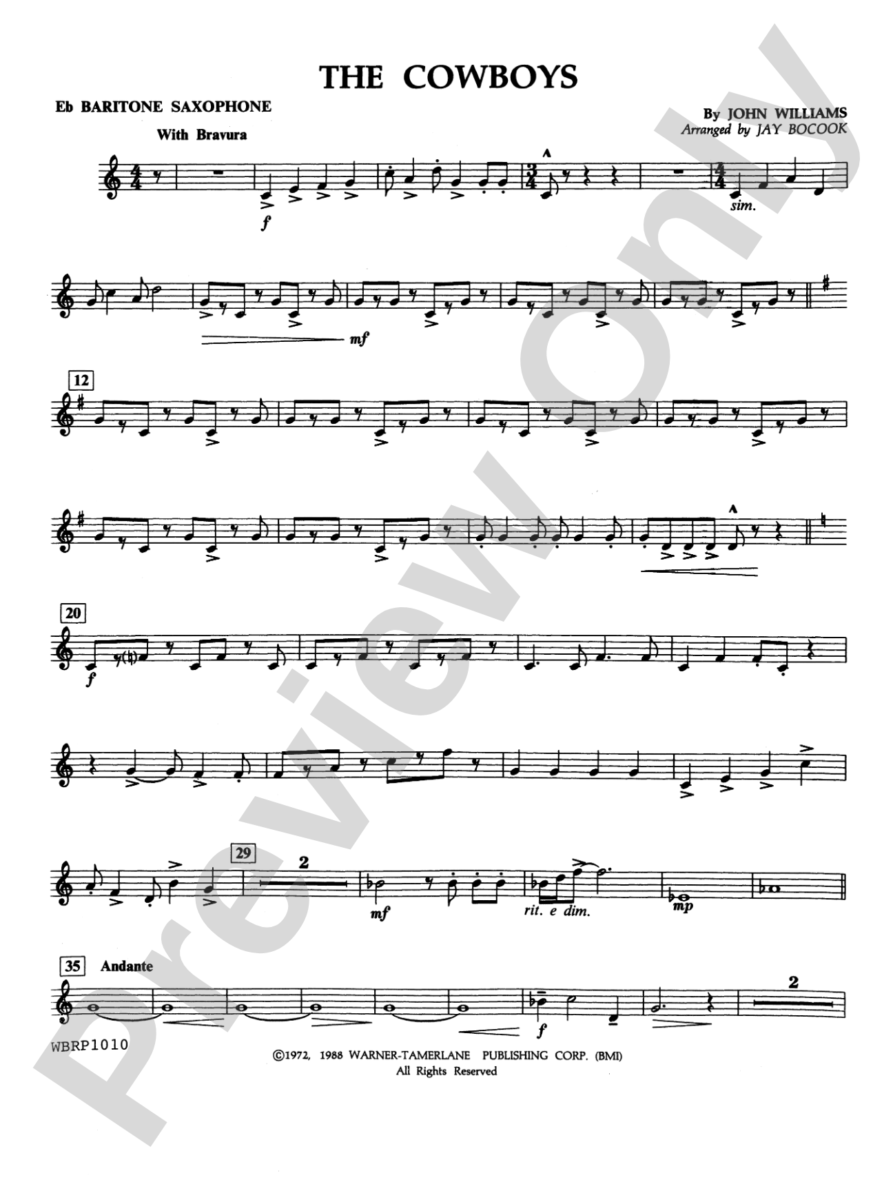 The Cowboys: E-flat Baritone Saxophone