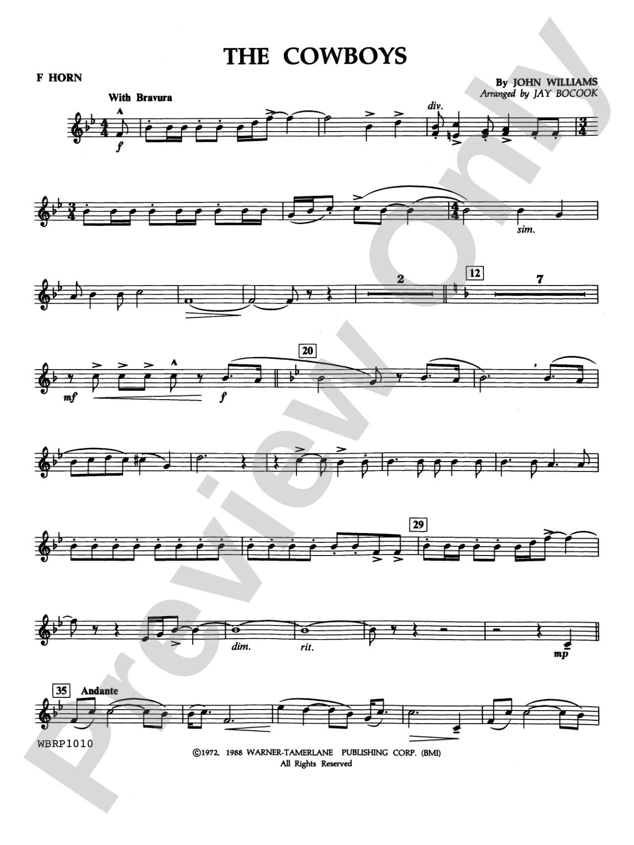 The Cowboys: 1st F Horn