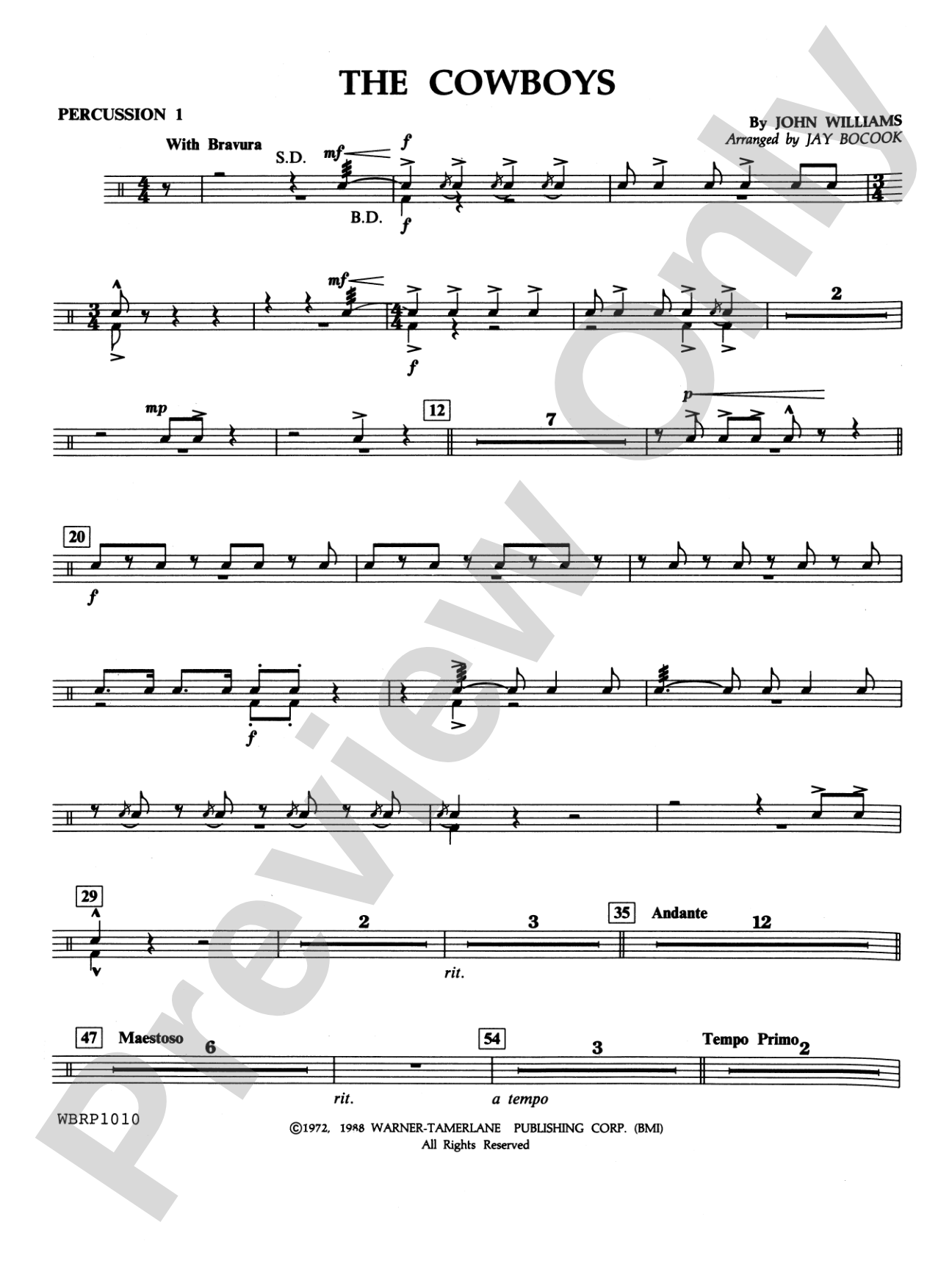 The Cowboys: 1st Percussion