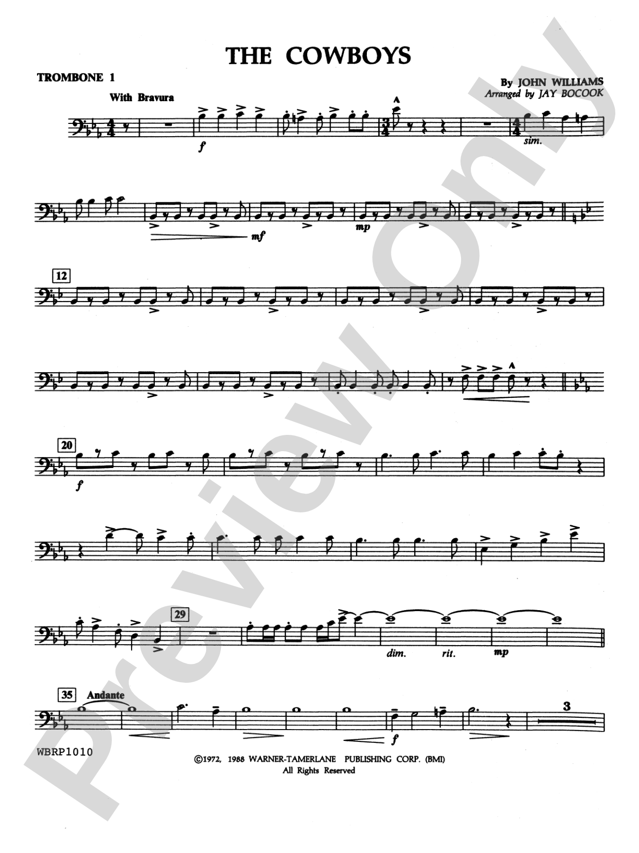 The Cowboys: 1st Trombone