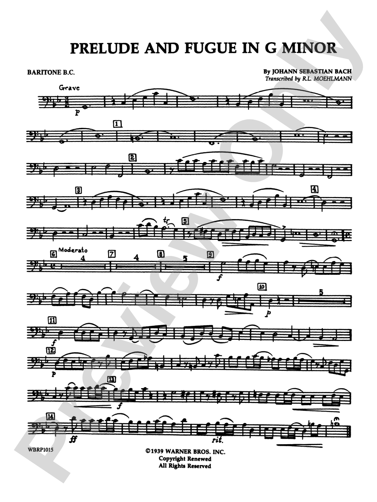 Prelude and Fugue in G Minor: Baritone B.C.