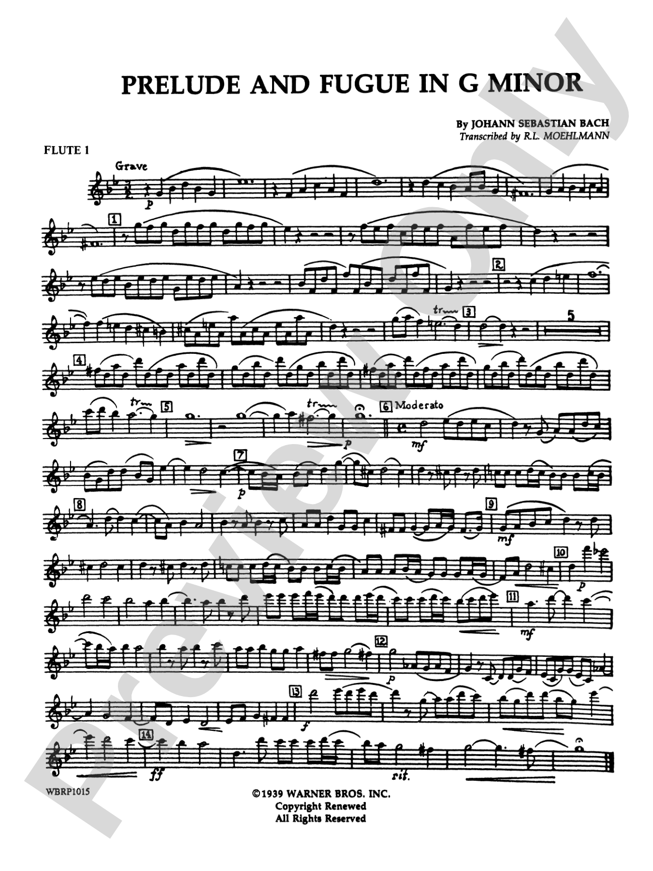Prelude and Fugue in G Minor: Flute
