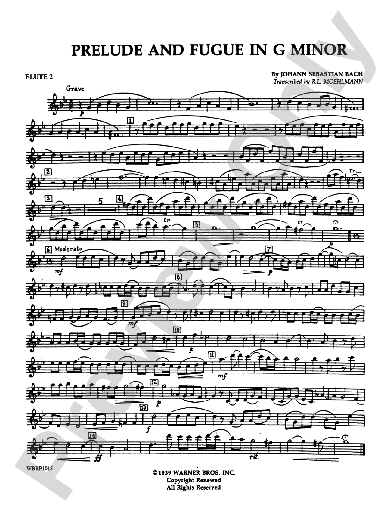Prelude and Fugue in G Minor: 2nd Flute