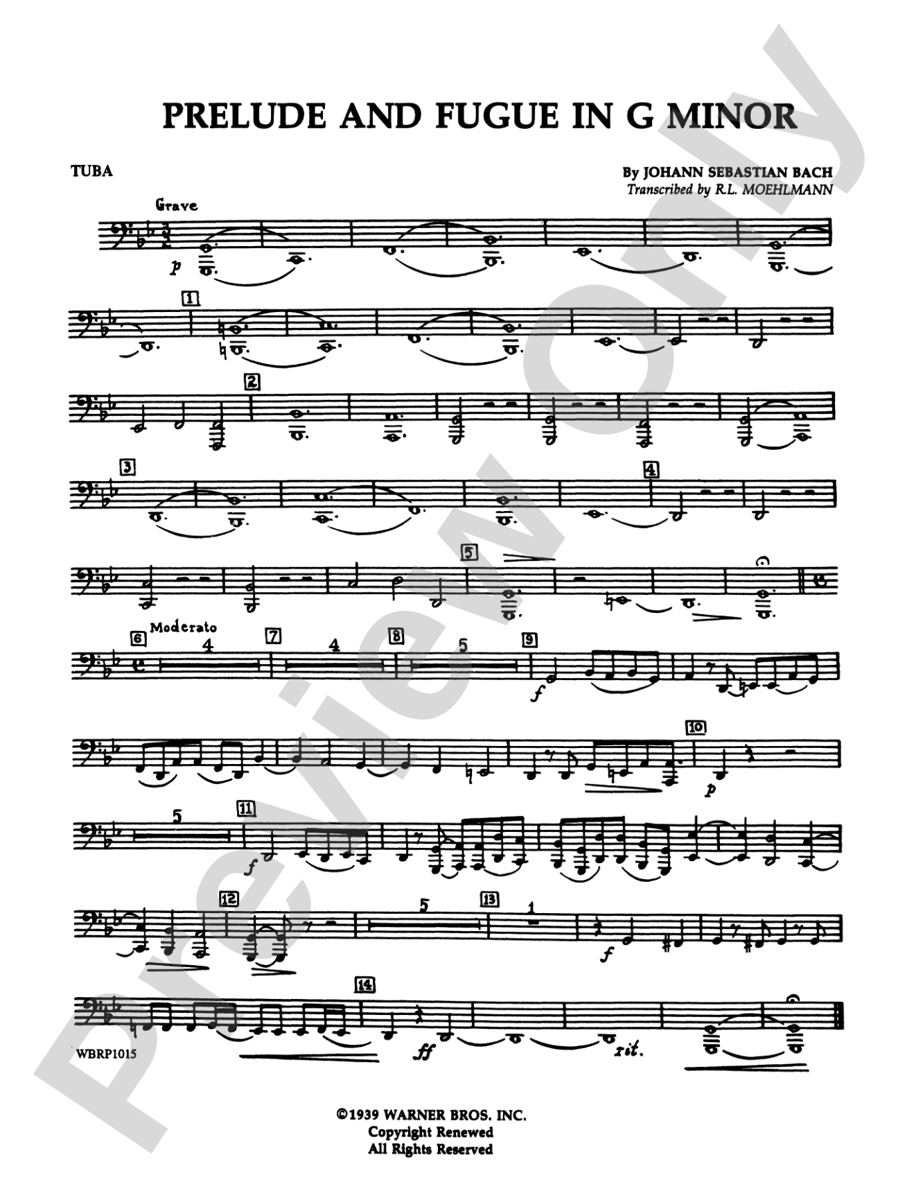 Prelude and Fugue in G Minor: Tuba