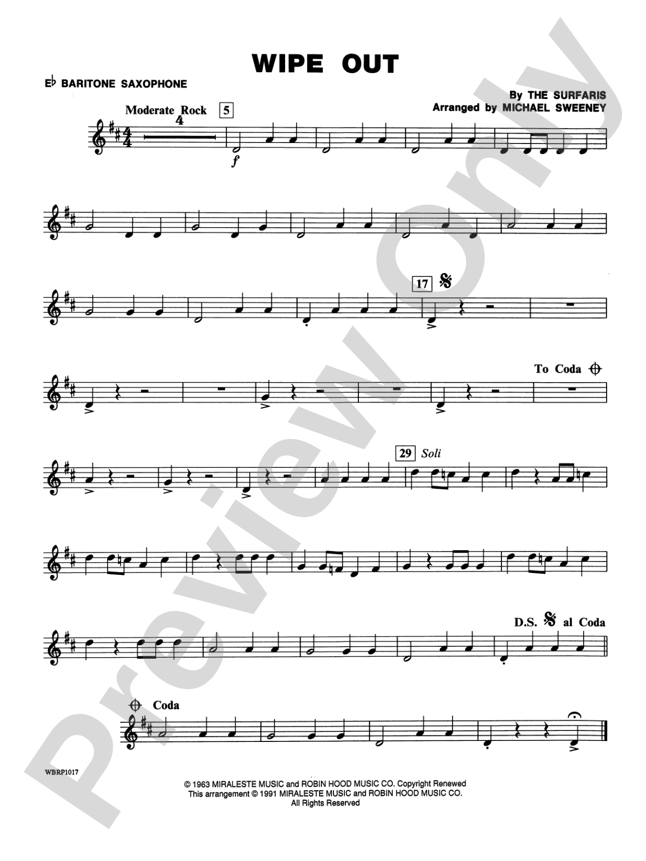 Wipe Out: E-flat Baritone Saxophone