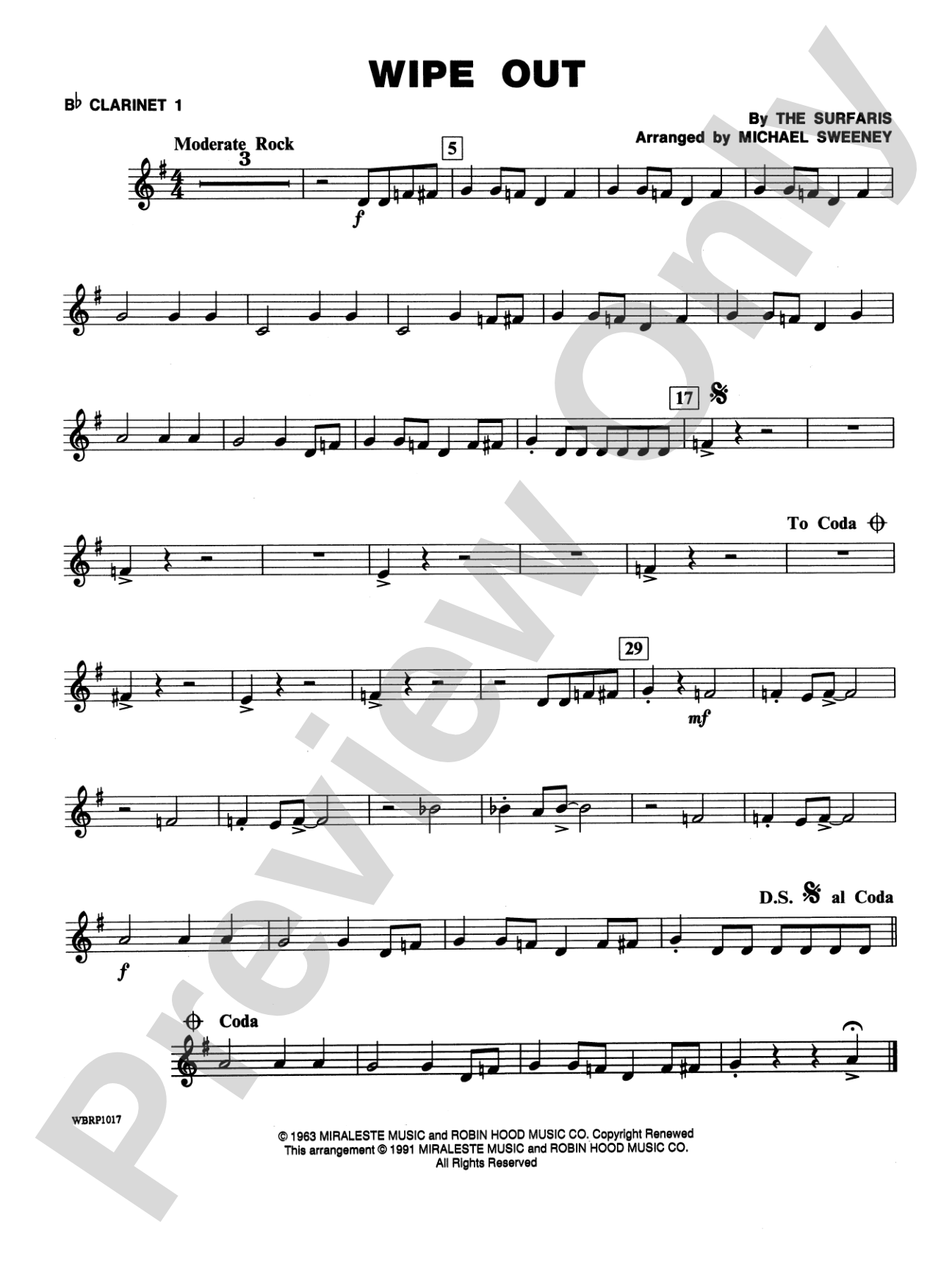 Wipe Out: 1st B-flat Clarinet