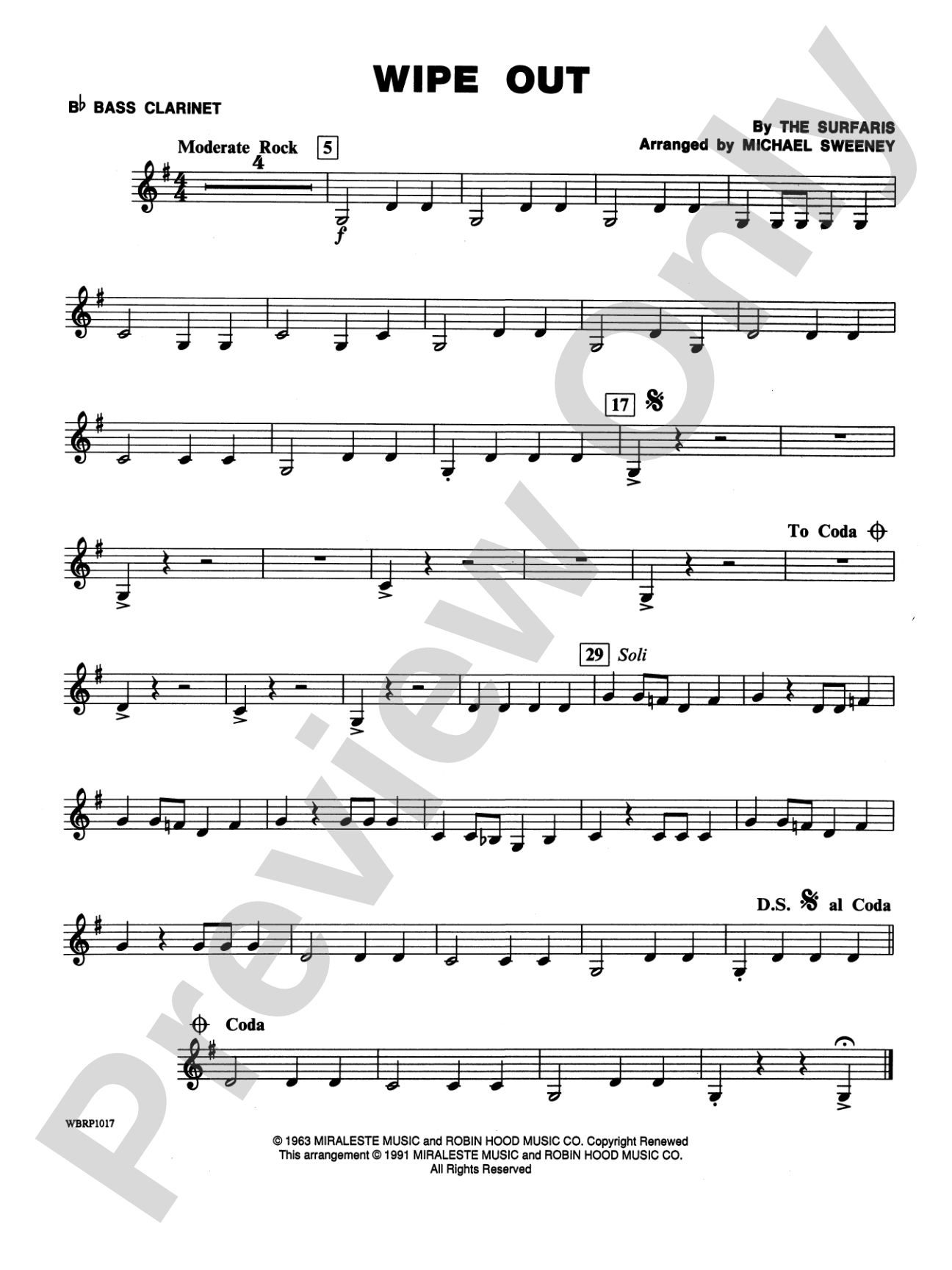 Wipe Out: B-flat Bass Clarinet