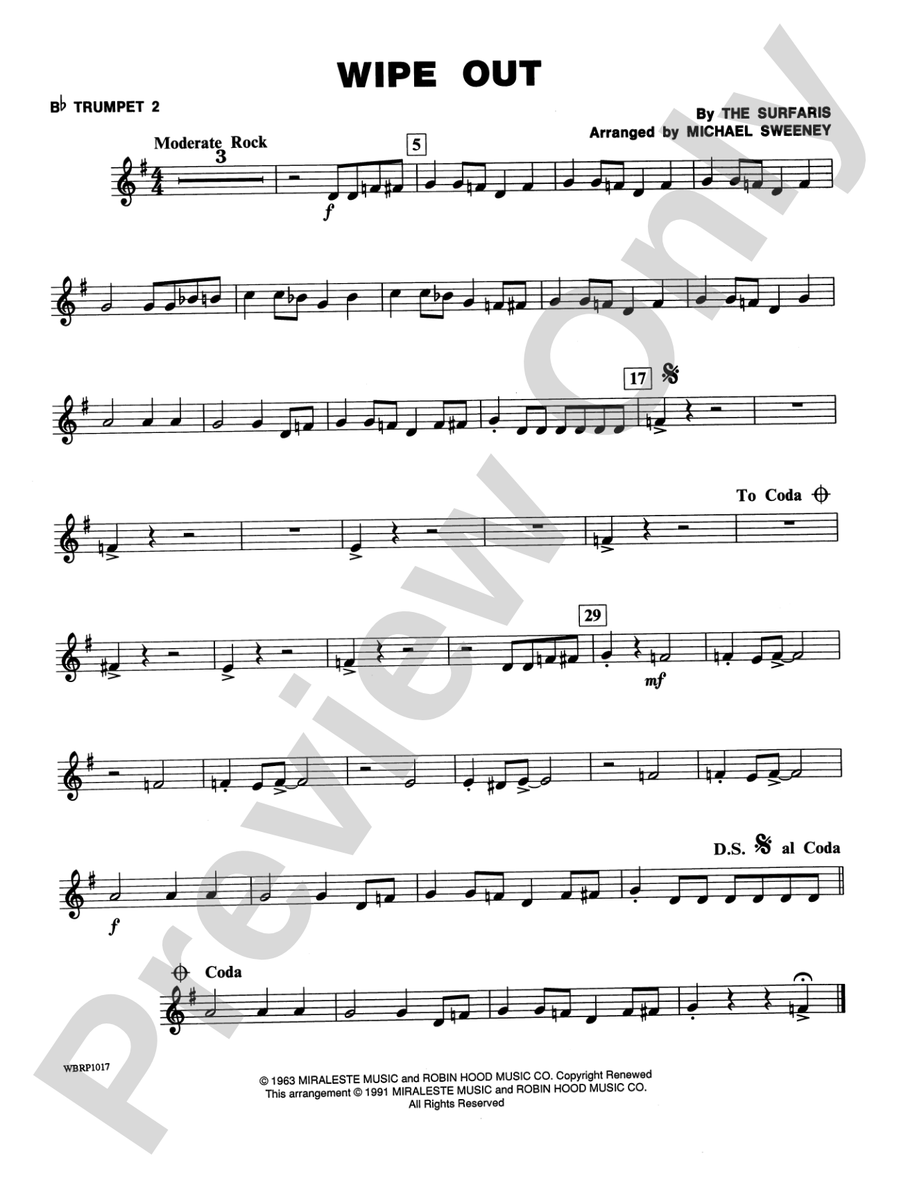 Wipe Out: 2nd B-flat Trumpet