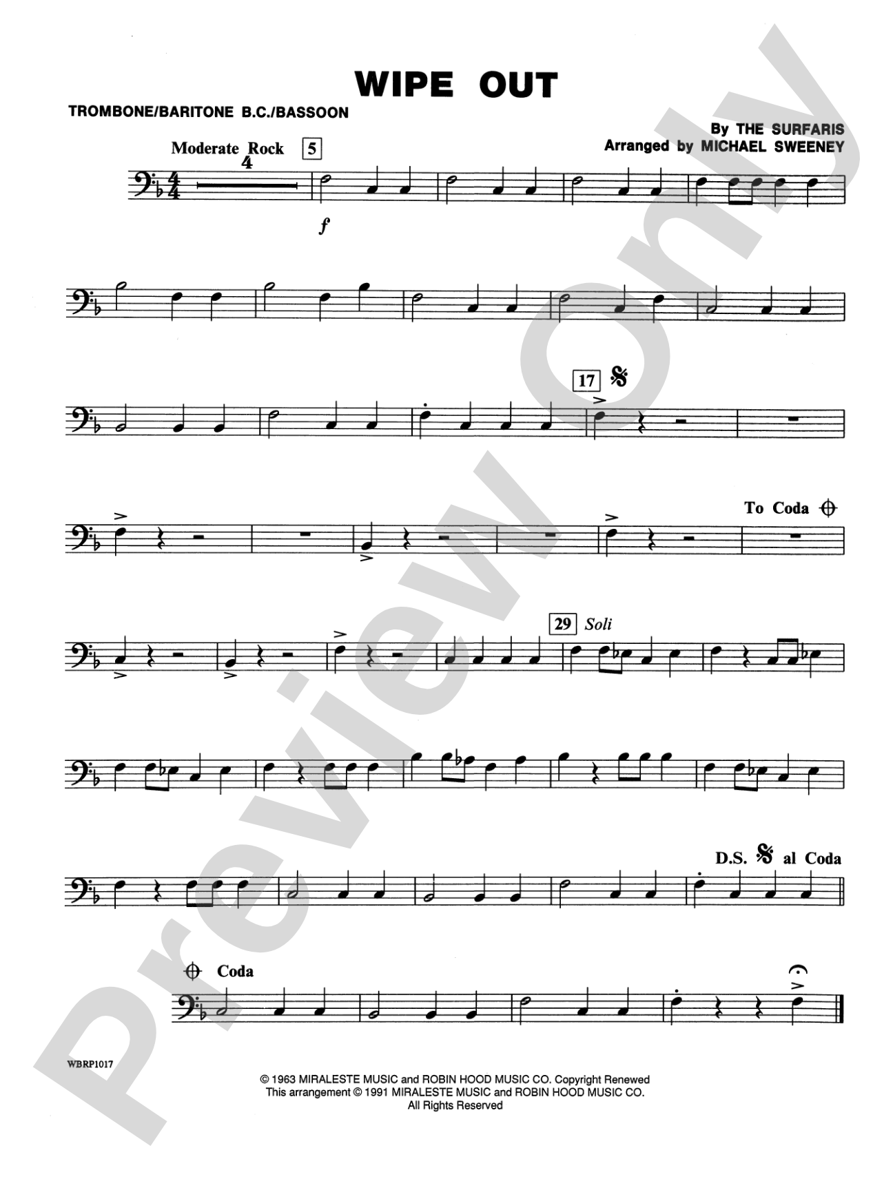 Wipe Out: 1st Trombone