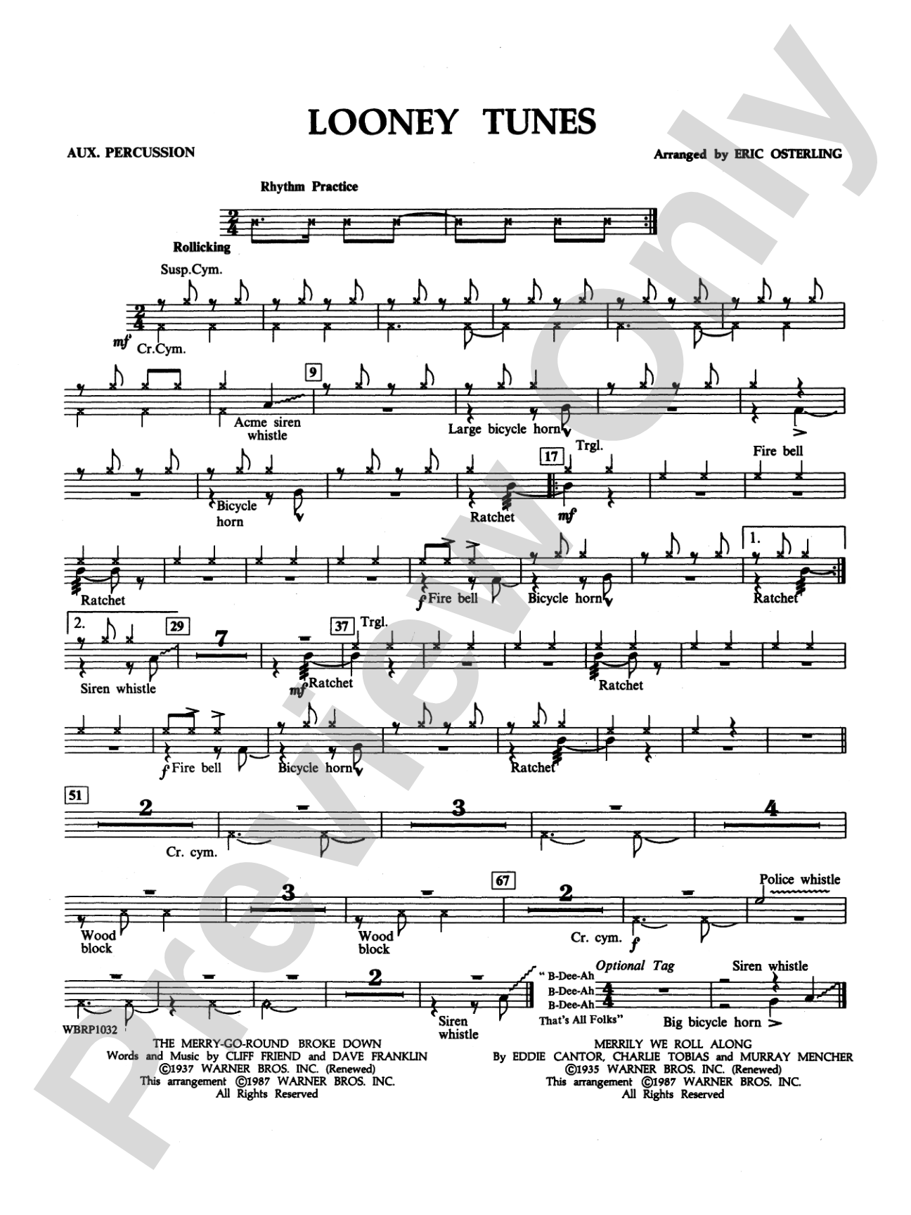 Looney Tunes: 1st Percussion