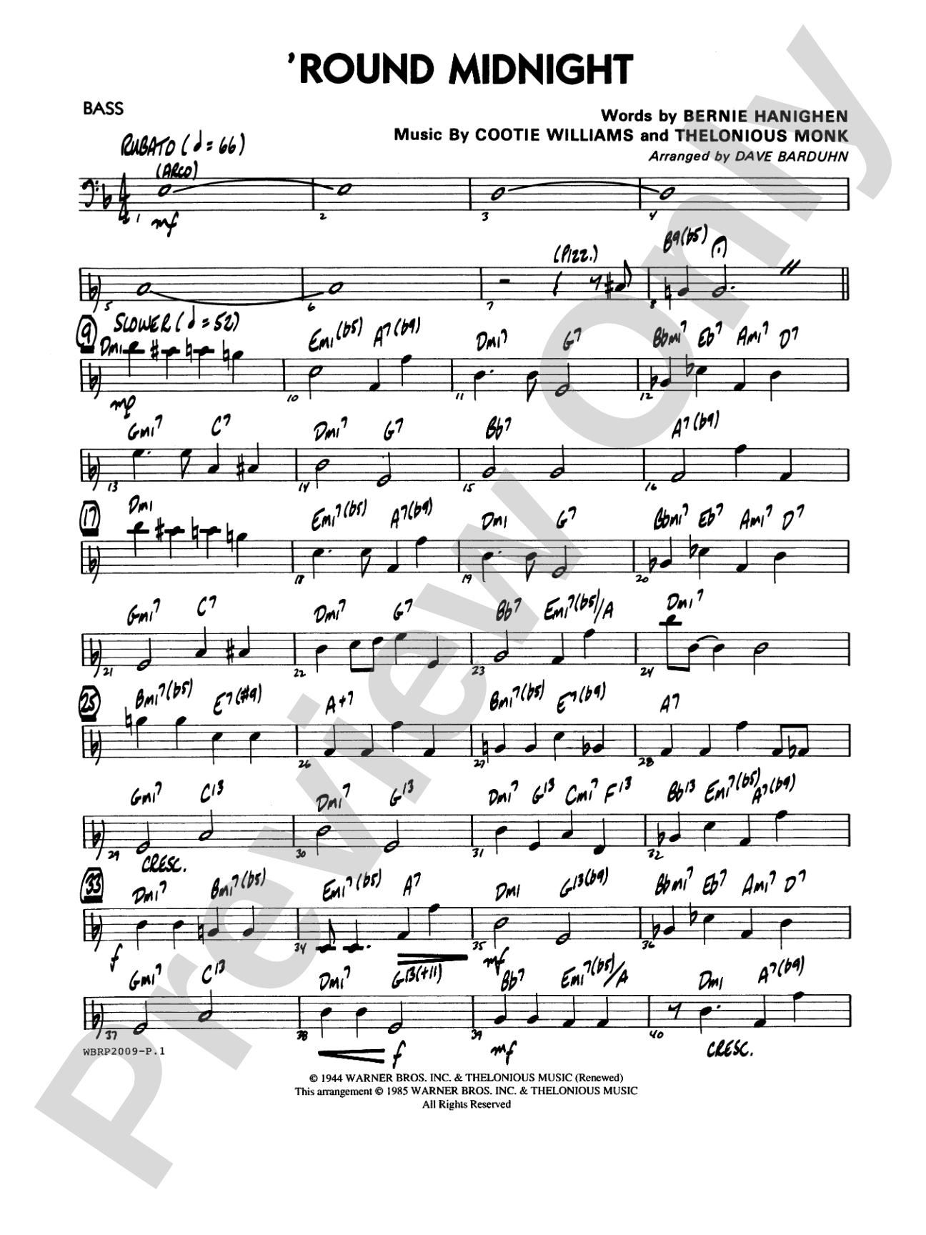 'Round Midnight: String Bass