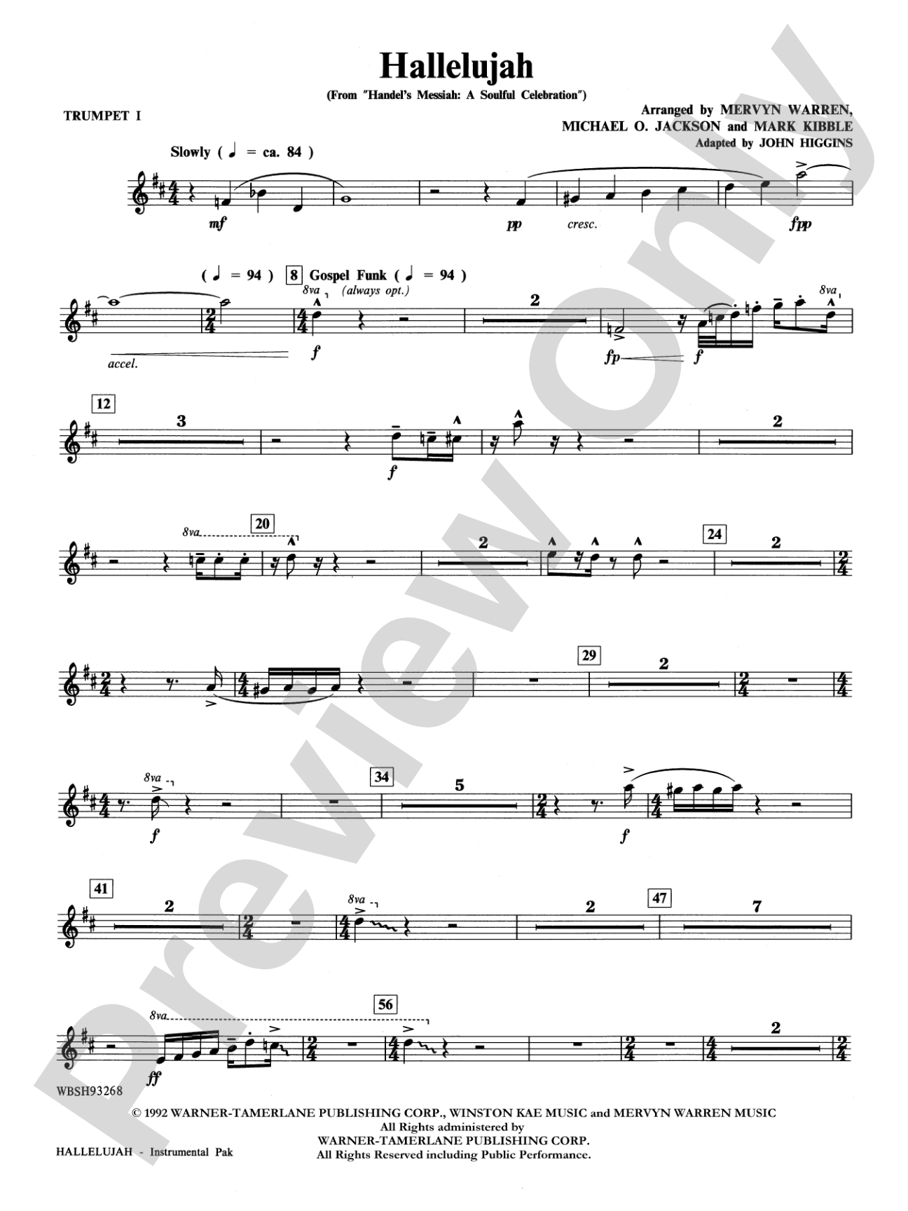 Hallelujah from Handel's Messiah: A Soulful Celebration: Choral Instrumental Parts